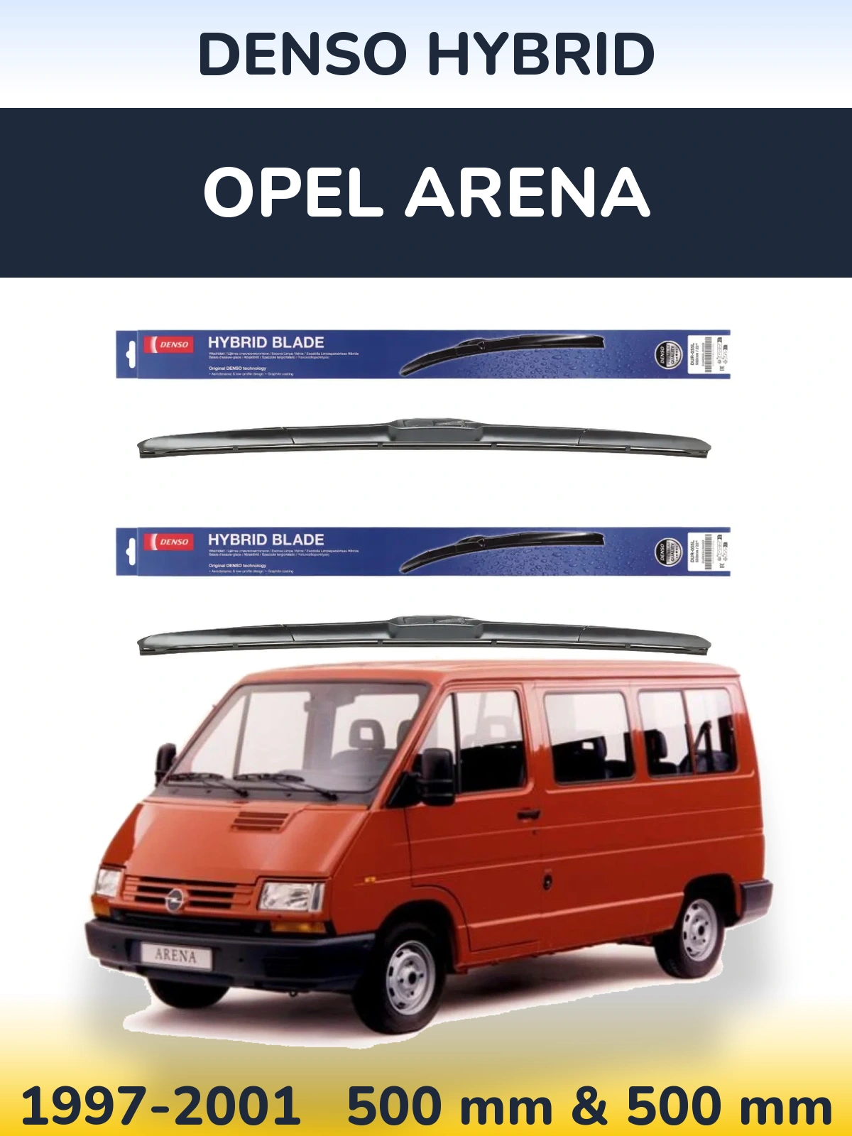 Torkarblad Denso Hybrid för Opel Arena