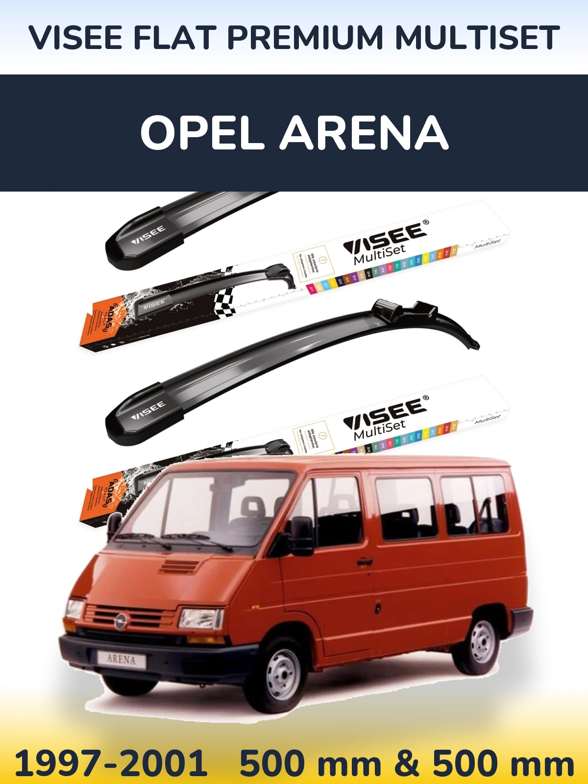 Torkarblad VISEE FLAT PREMIUM MultiSet för Opel Arena