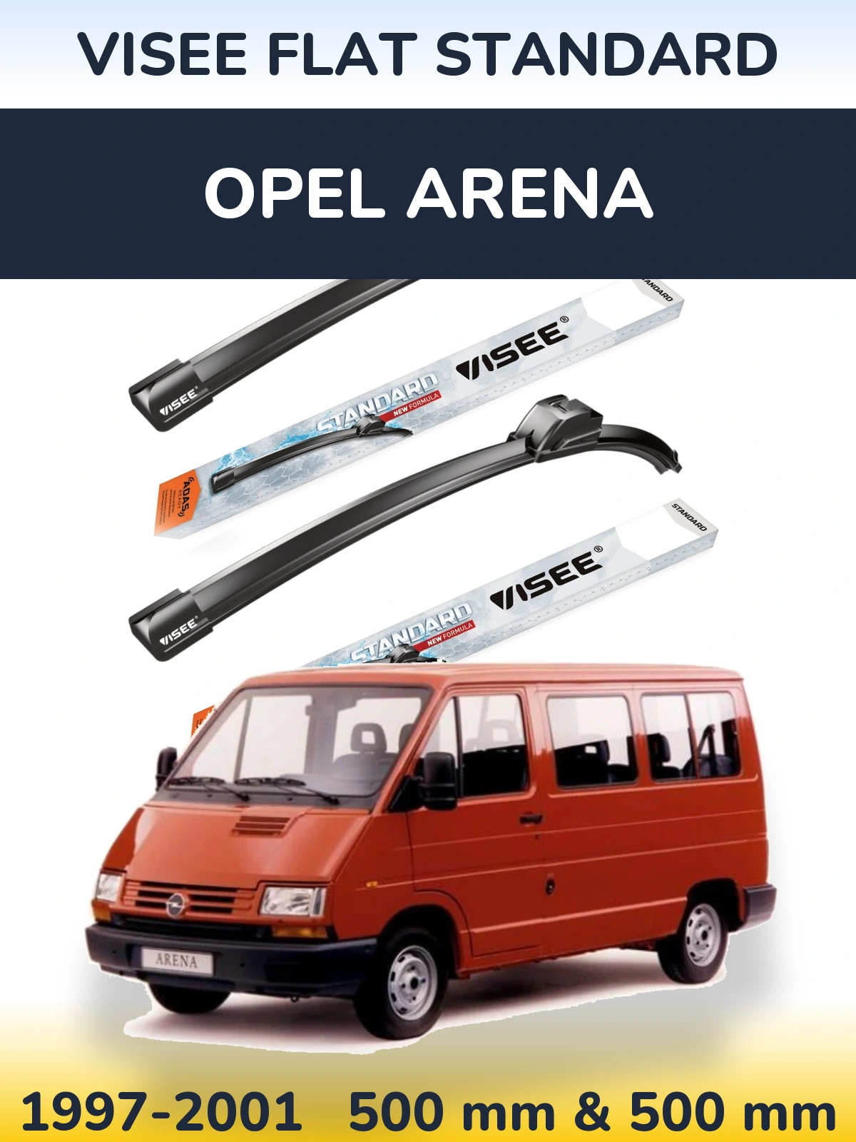 Torkarblad VISEE FLAT STANDARD för Opel Arena