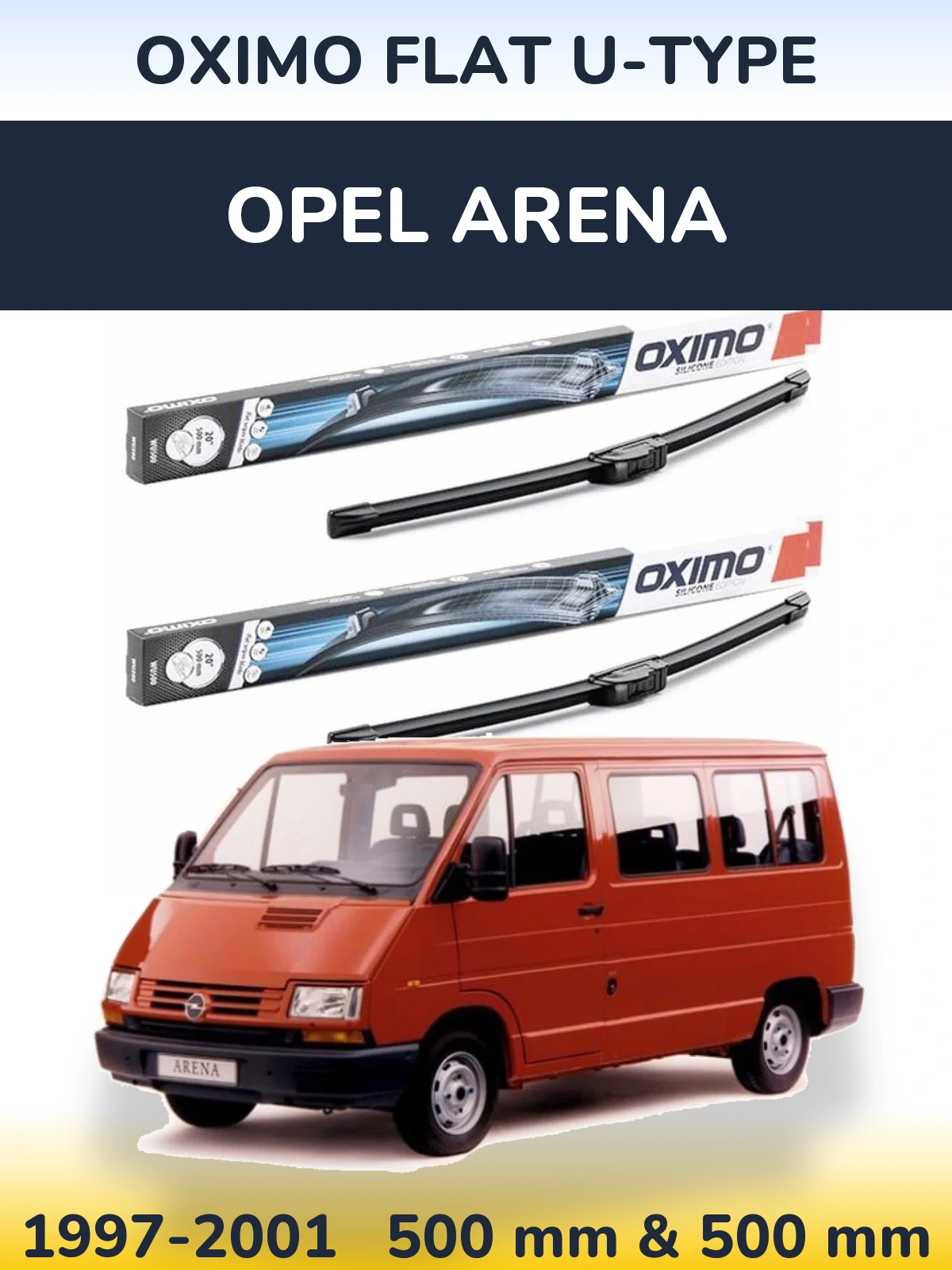 Torkarblad Oximo Flat U-type för Opel Arena