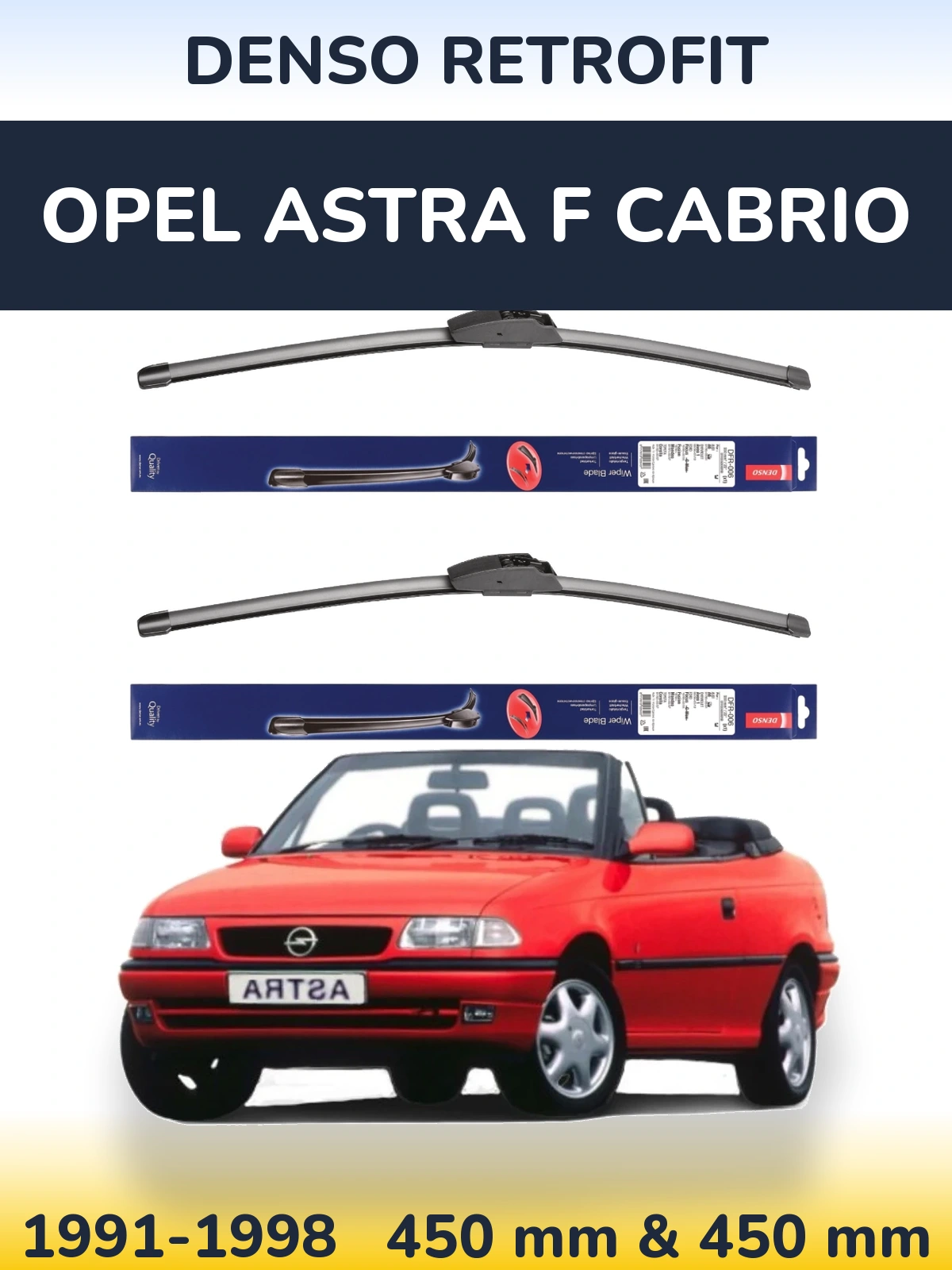 Torkarblad Denso Retrofit för Opel Astra F cabrio