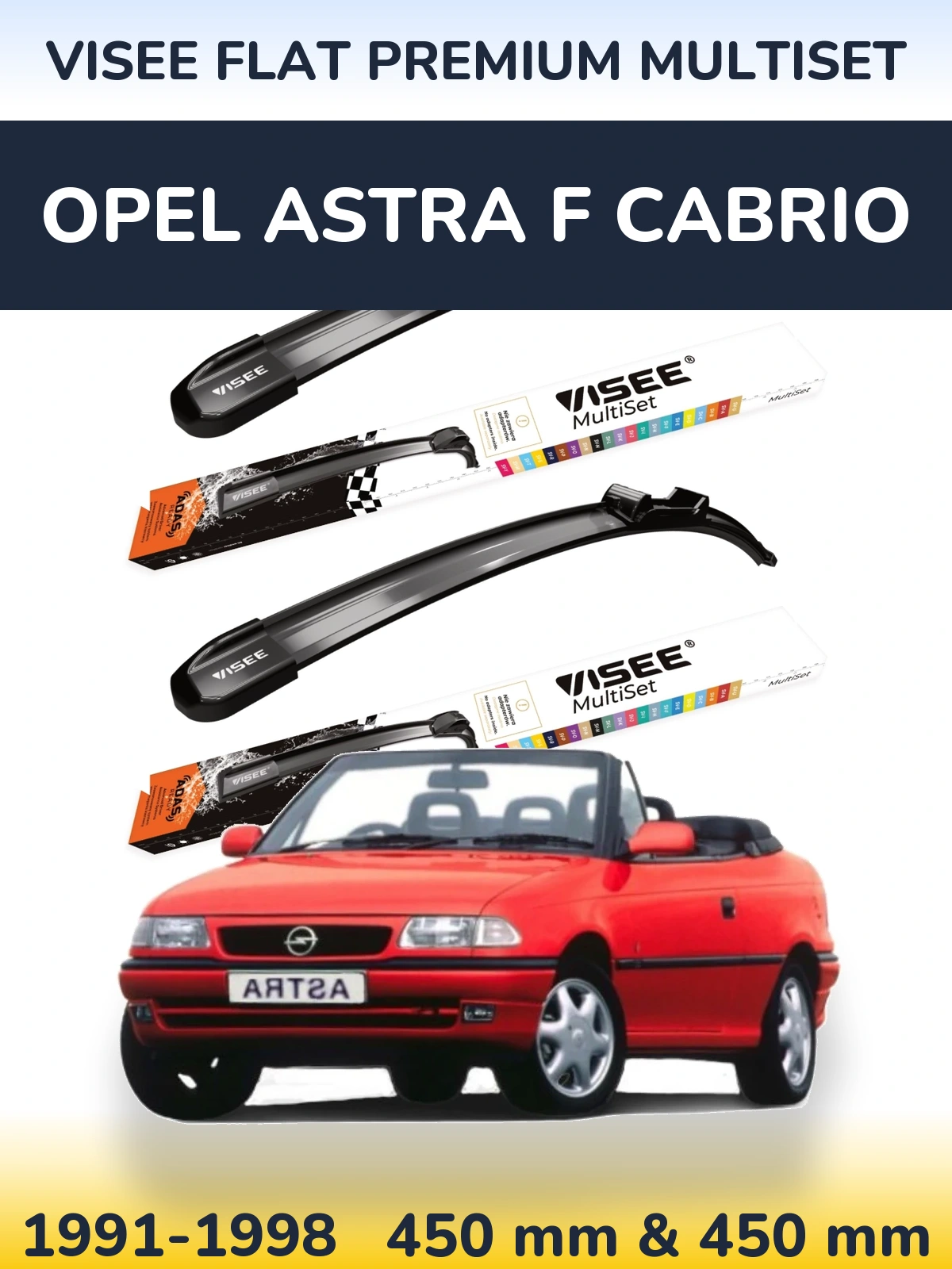 Torkarblad VISEE FLAT PREMIUM MultiSet för Opel Astra F cabrio