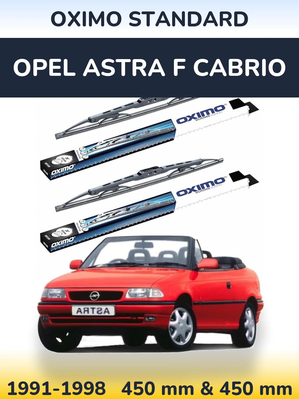 Torkarblad Oximo Standard för Opel Astra F cabrio