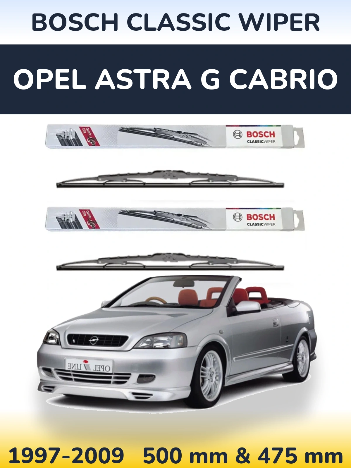 Torkarblad BOSCH Classic Wiper för Opel Astra G cabrio