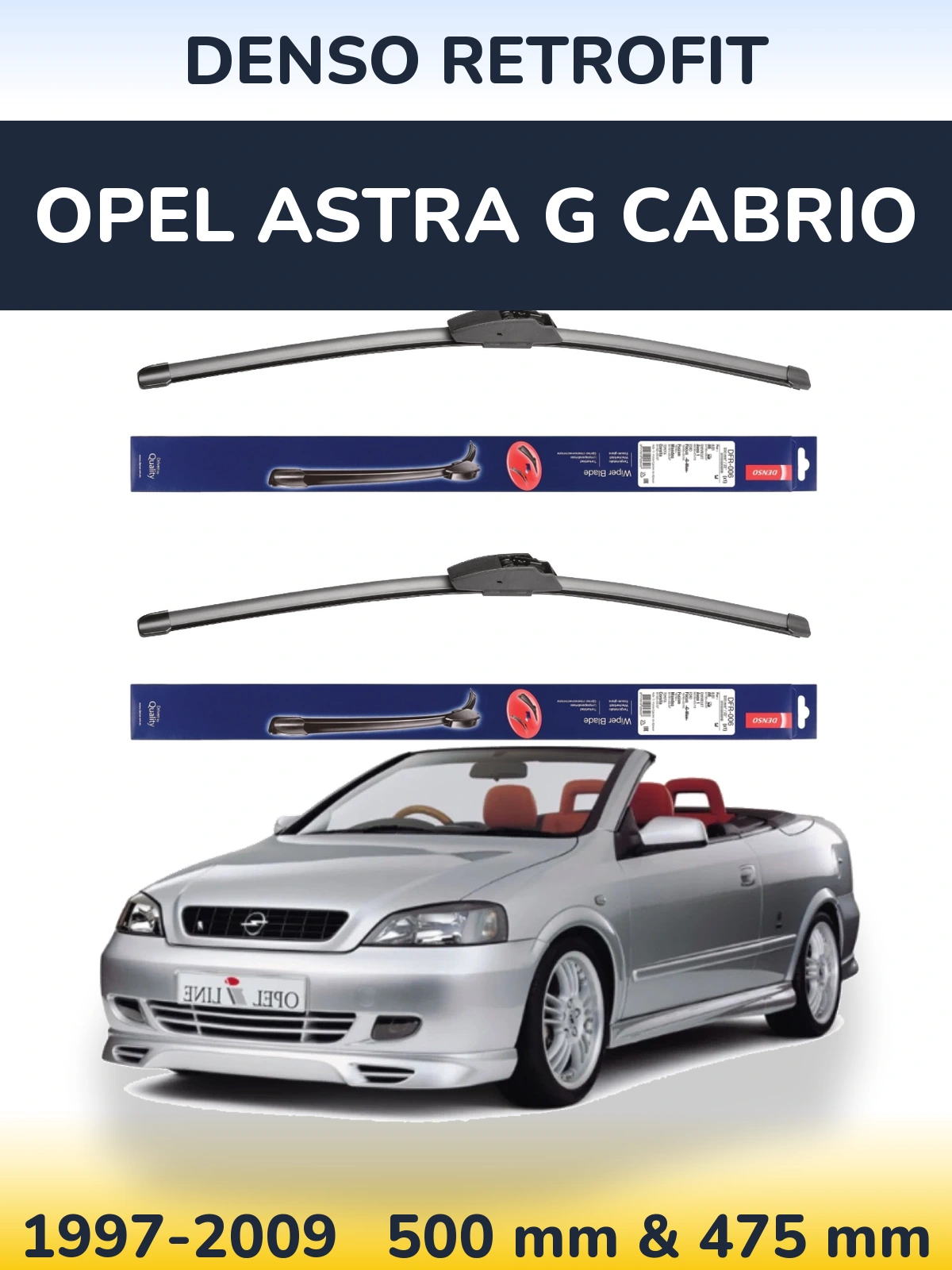 Torkarblad Denso Retrofit för Opel Astra G cabrio