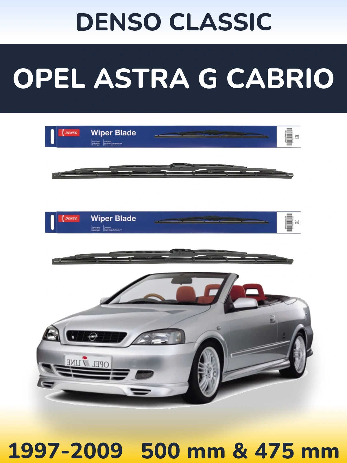 Torkarblad Denso Classic för Opel Astra G cabrio