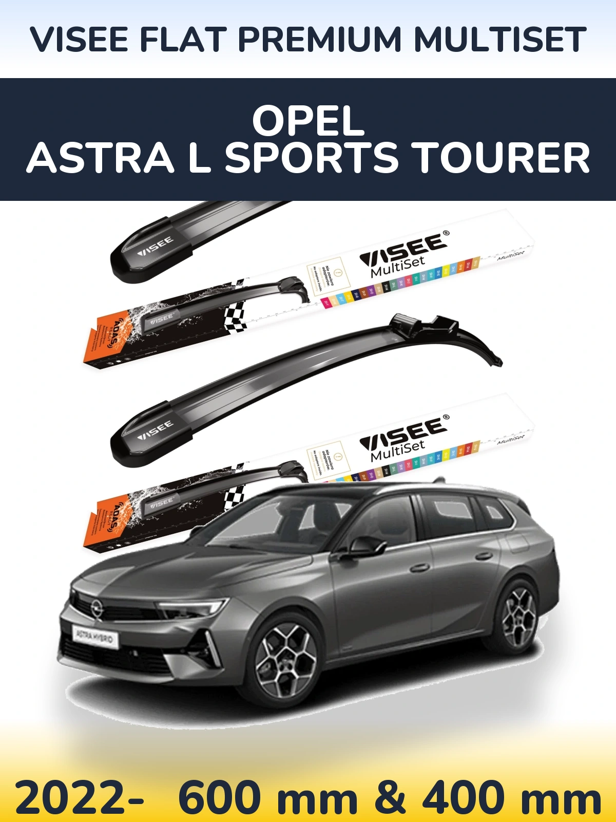 Torkarblad VISEE FLAT PREMIUM MultiSet för Opel Astra L Sports Tourer
