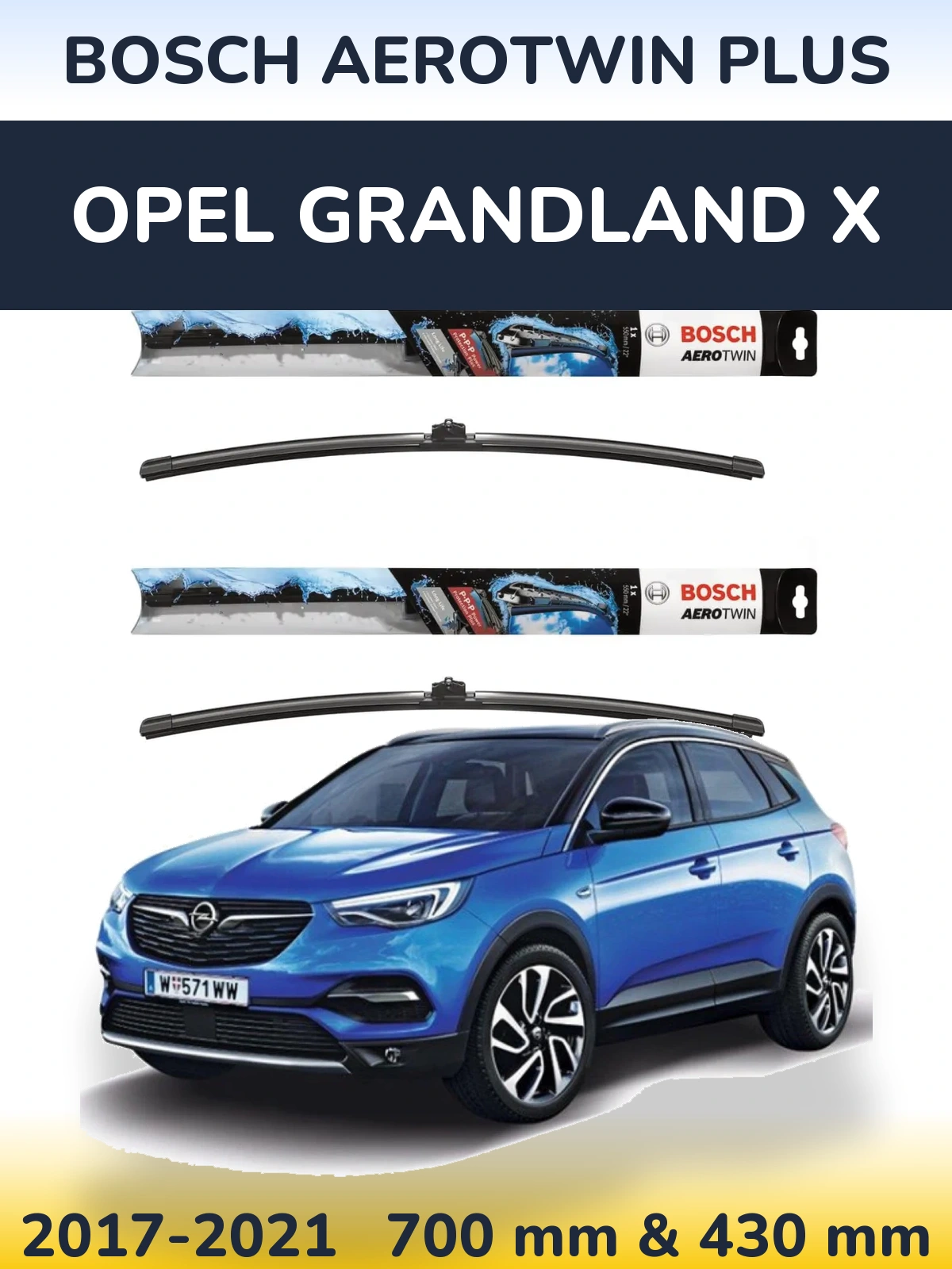 Torkarblad BOSCH AeroTwin Plus för Opel Grandland X