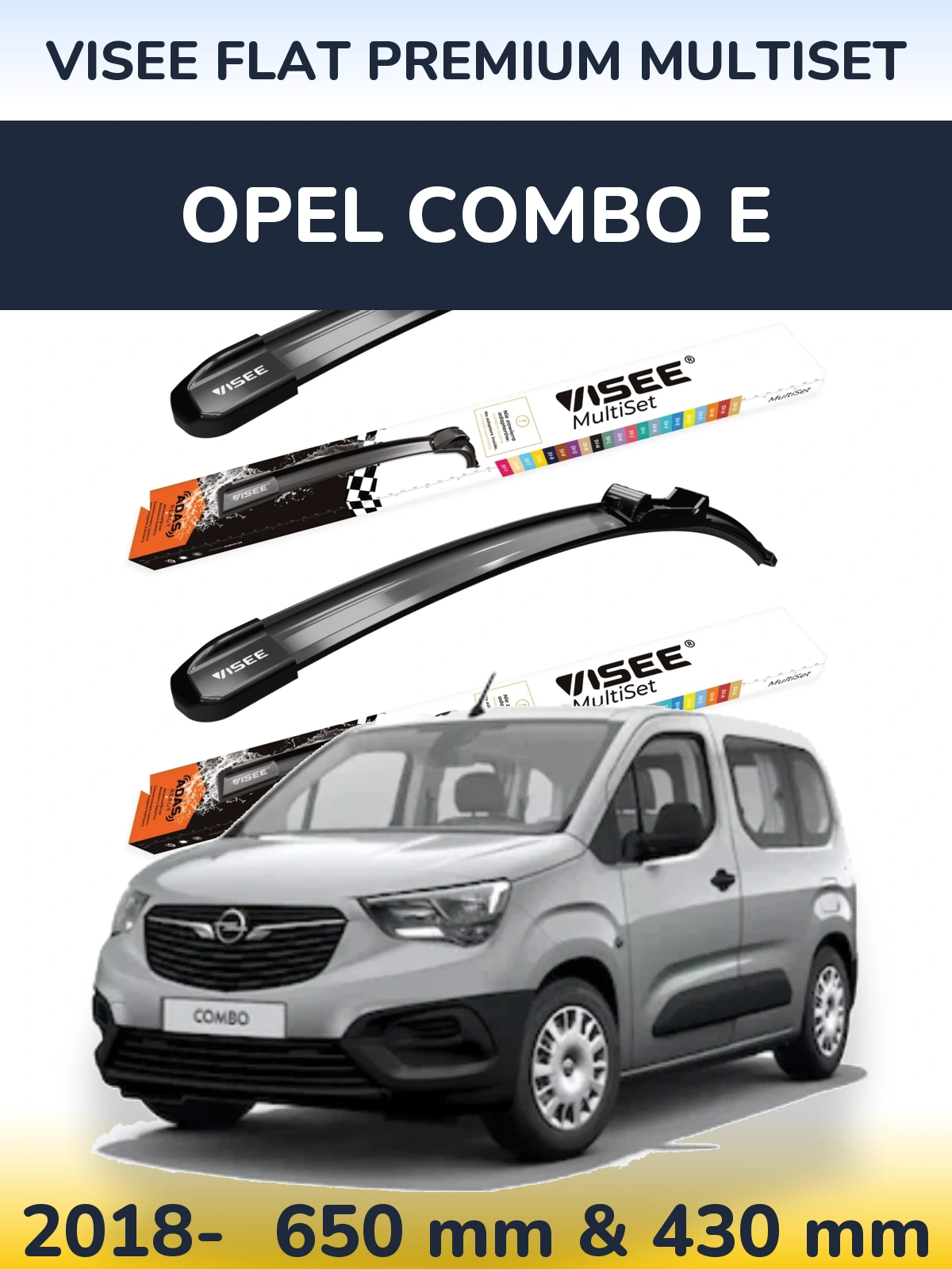 Torkarblad VISEE FLAT PREMIUM MultiSet för Opel Combo E