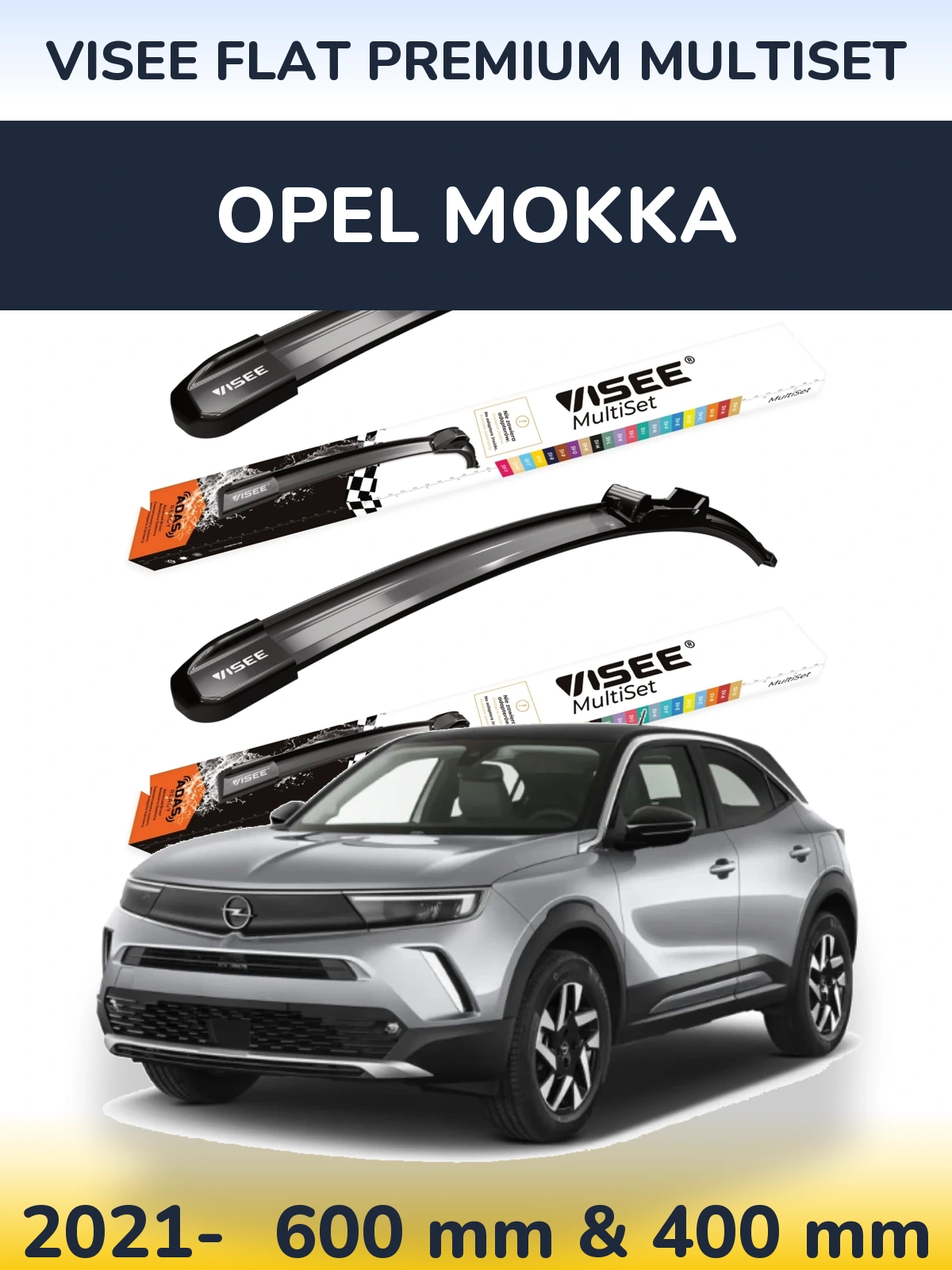 Torkarblad VISEE FLAT PREMIUM MultiSet för Opel Mokka