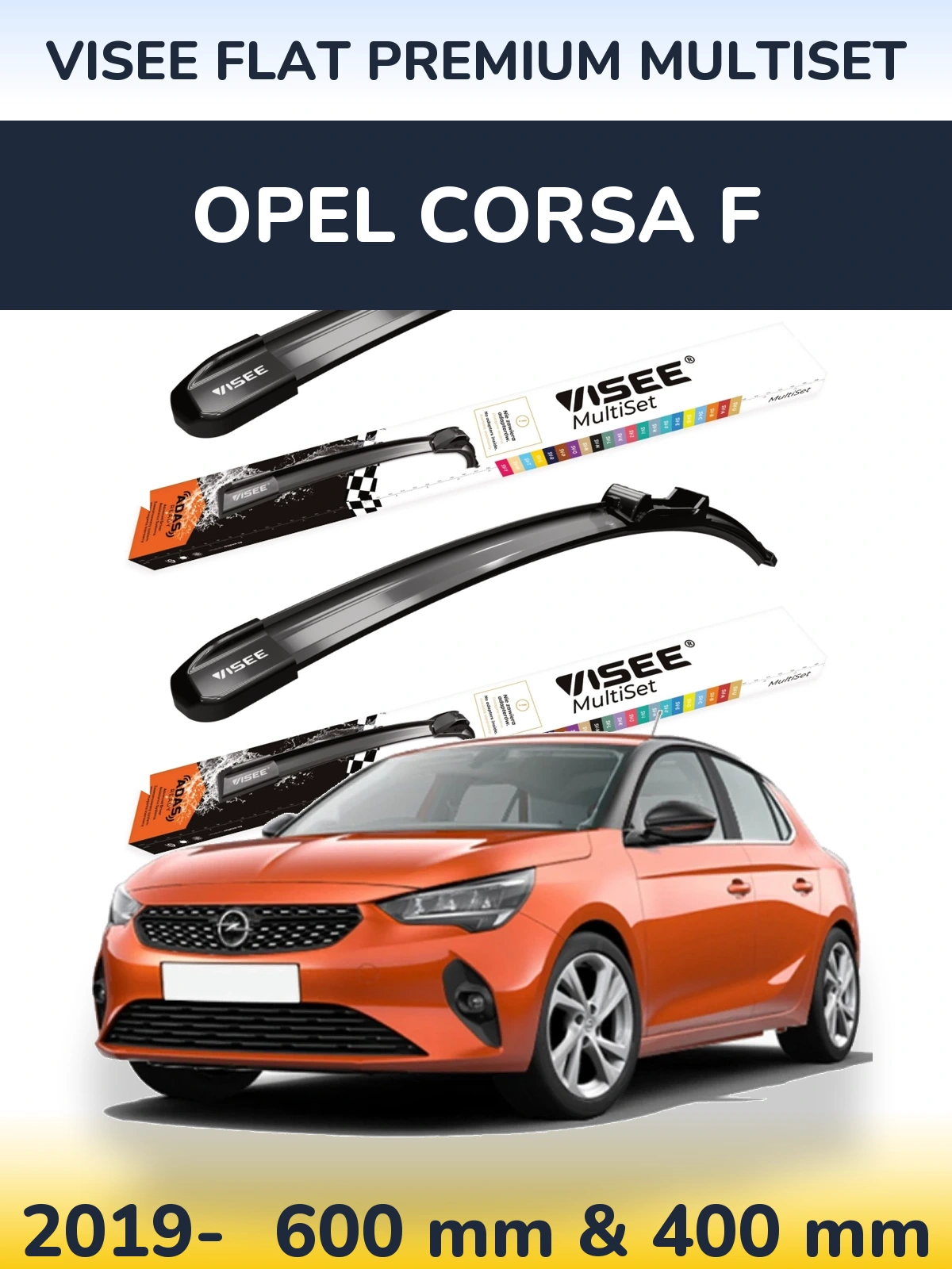 Torkarblad VISEE FLAT PREMIUM MultiSet för Opel Corsa F