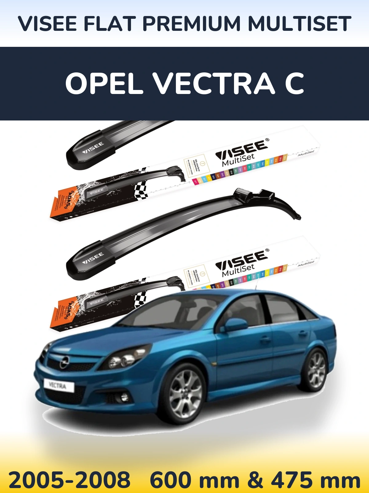Torkarblad VISEE FLAT PREMIUM MultiSet för Opel Vectra C