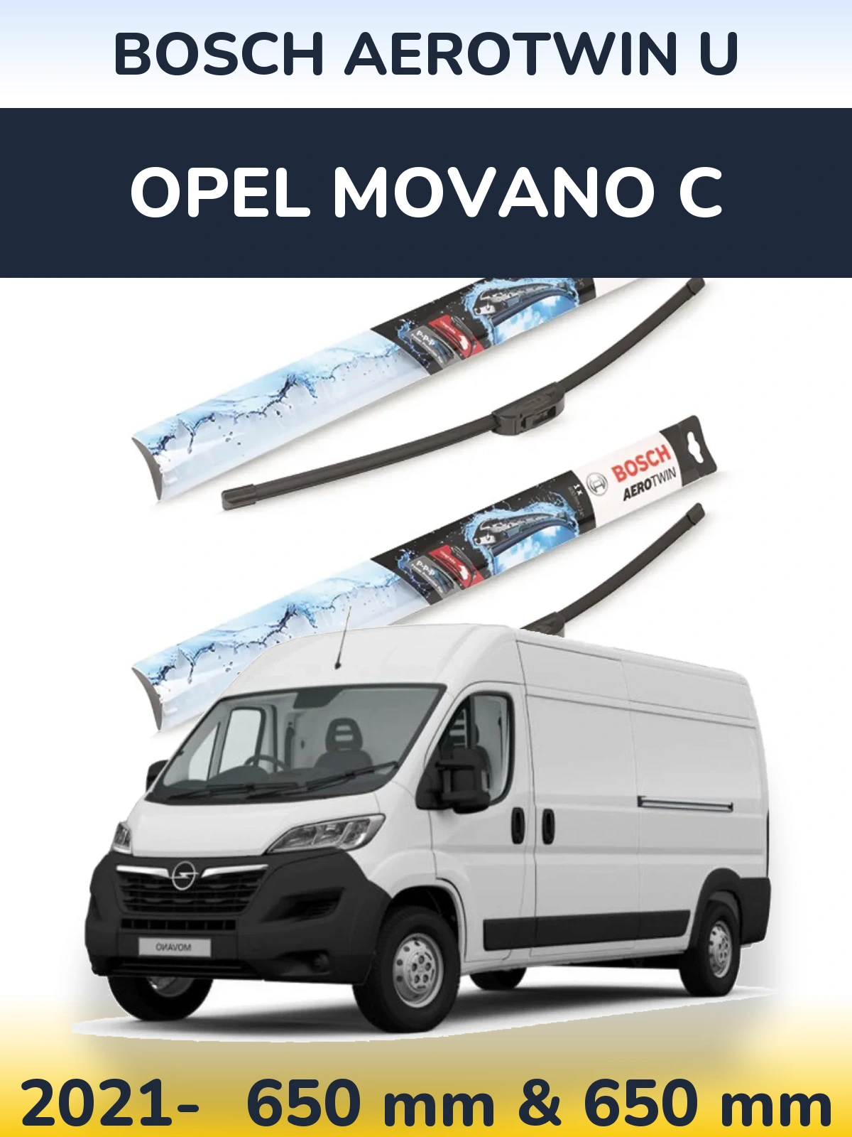 Torkarblad BOSCH AeroTwin U för Opel Movano C