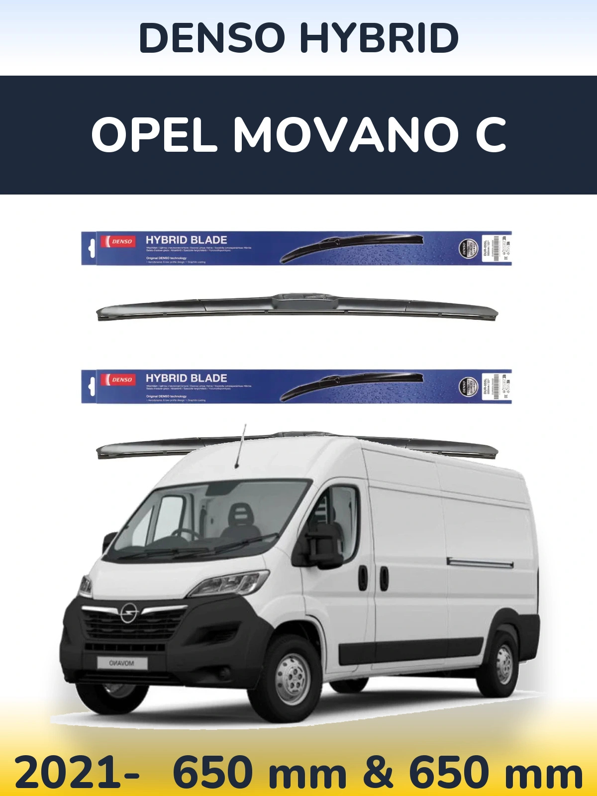 Torkarblad Denso Hybrid för Opel Movano C