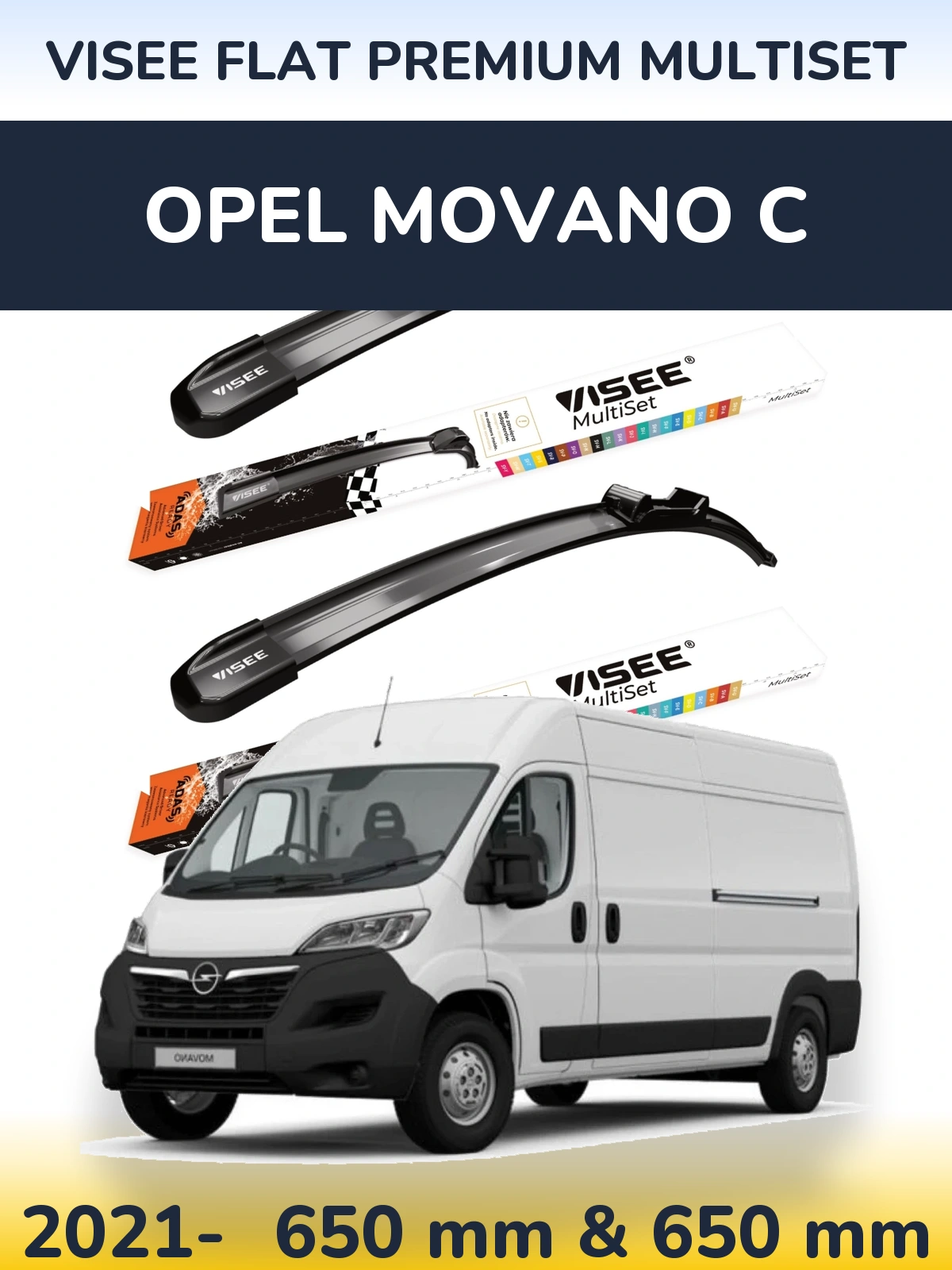 Torkarblad VISEE FLAT PREMIUM MultiSet för Opel Movano C