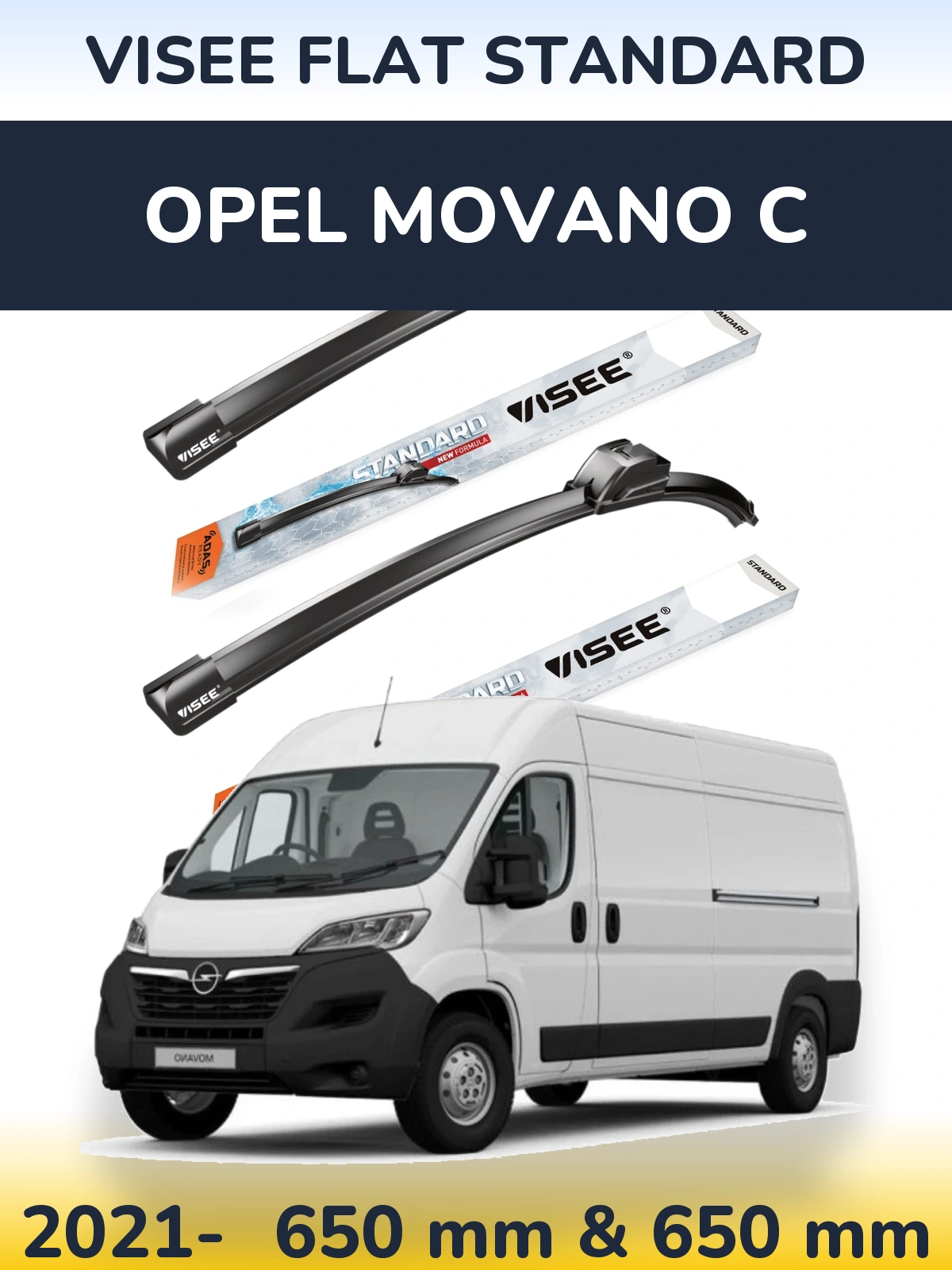 Torkarblad VISEE FLAT STANDARD för Opel Movano C