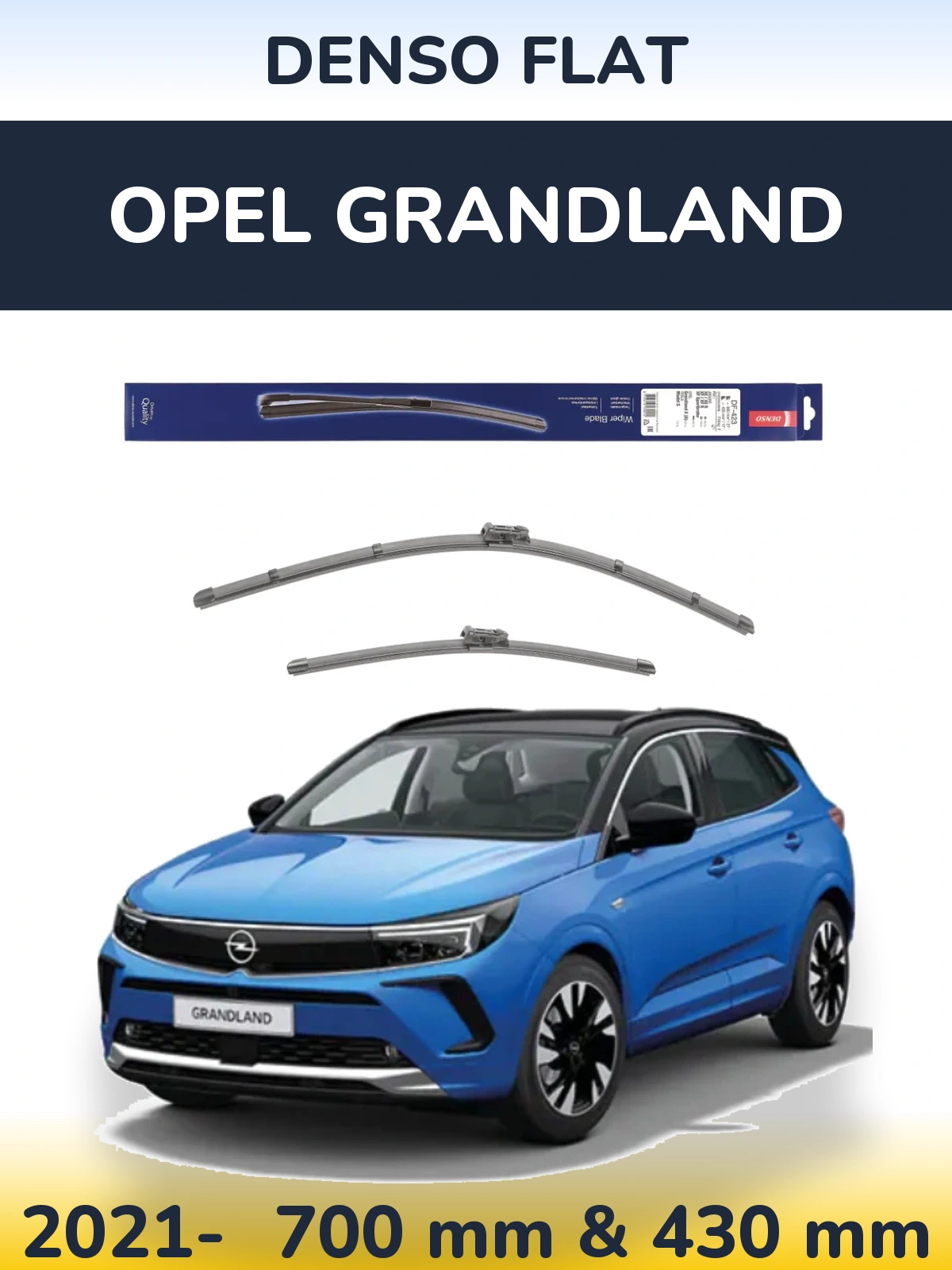 Комплект передних дворников Denso Flat 680 & 430 мм для Opel Grandland 2021-2026