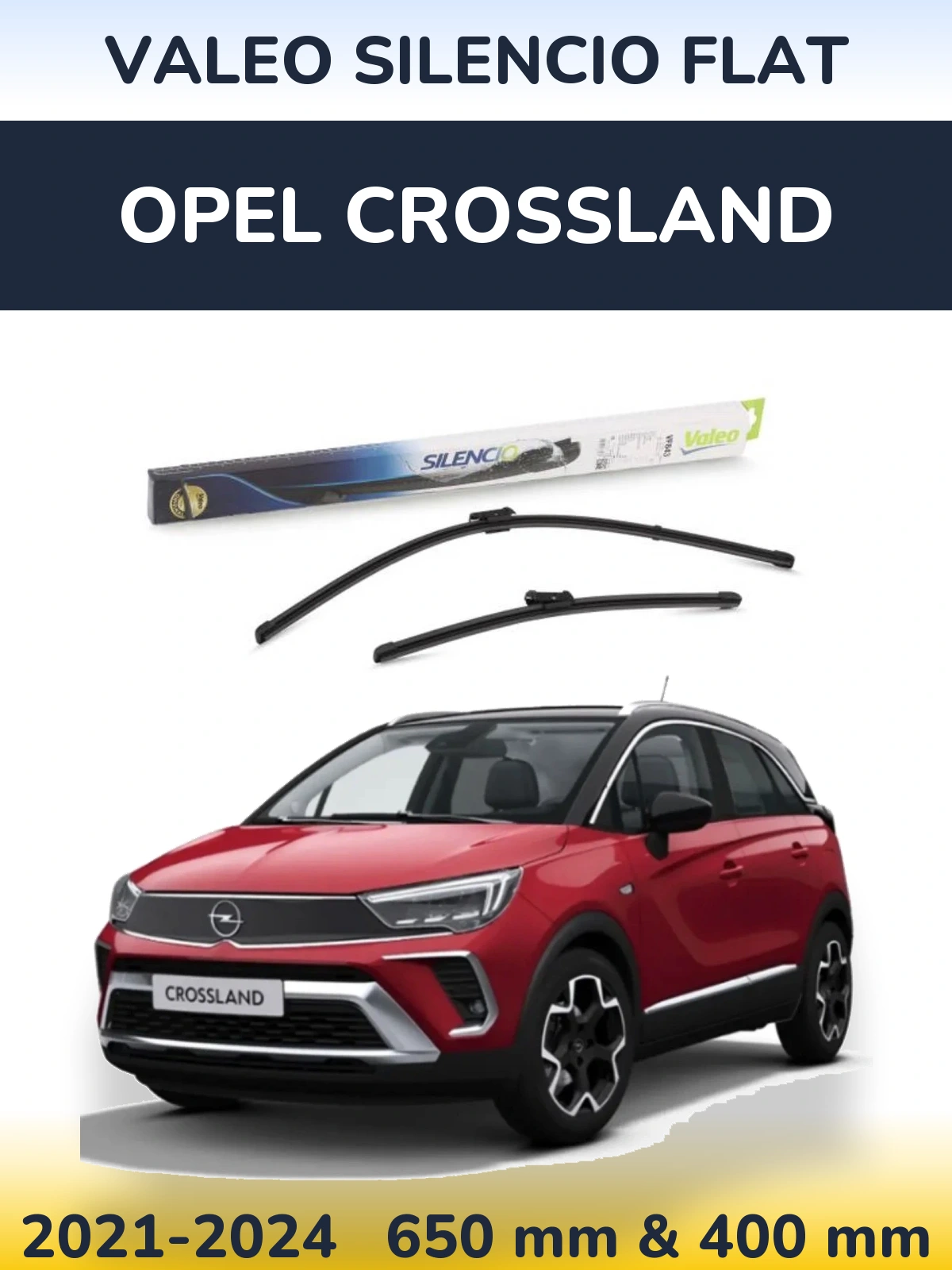 Torkarblad Valeo Silencio Flat för Opel Crossland