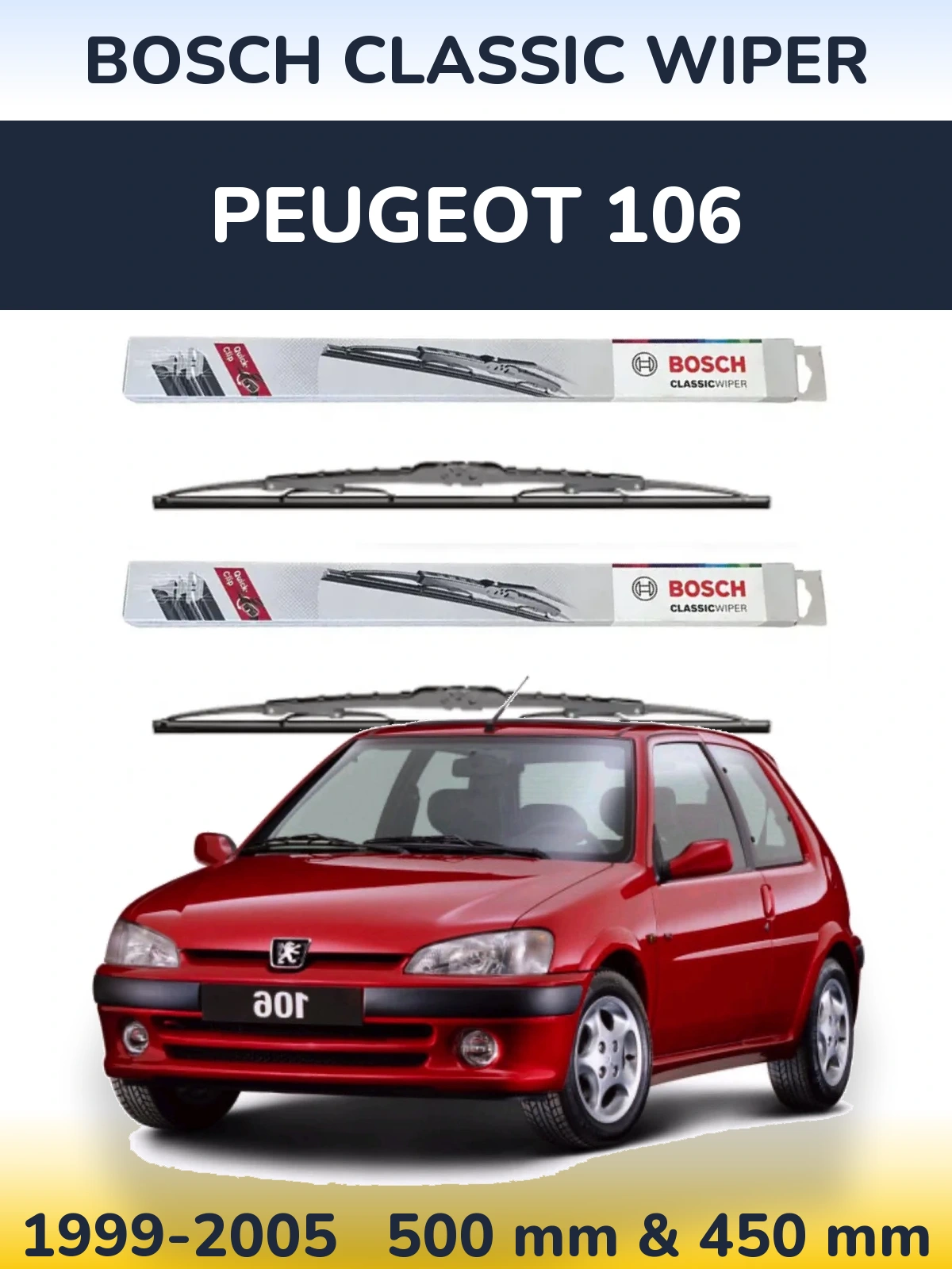 Torkarblad BOSCH Classic Wiper för Peugeot 106