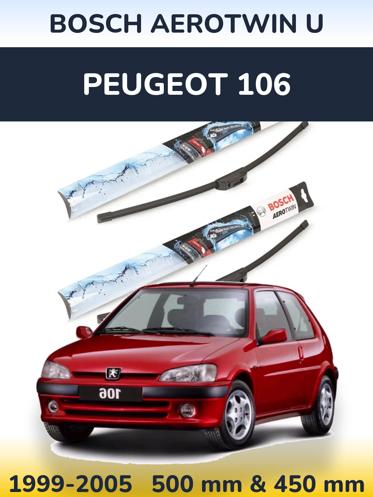 Torkarblad BOSCH AeroTwin U för Peugeot 106