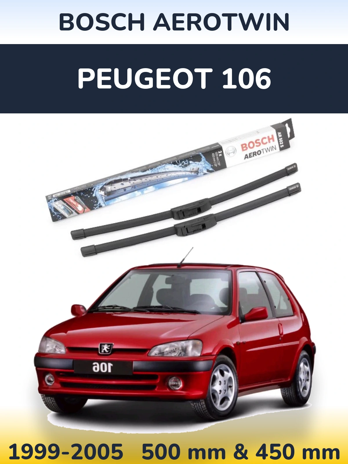 Torkarblad BOSCH AeroTwin för Peugeot 106