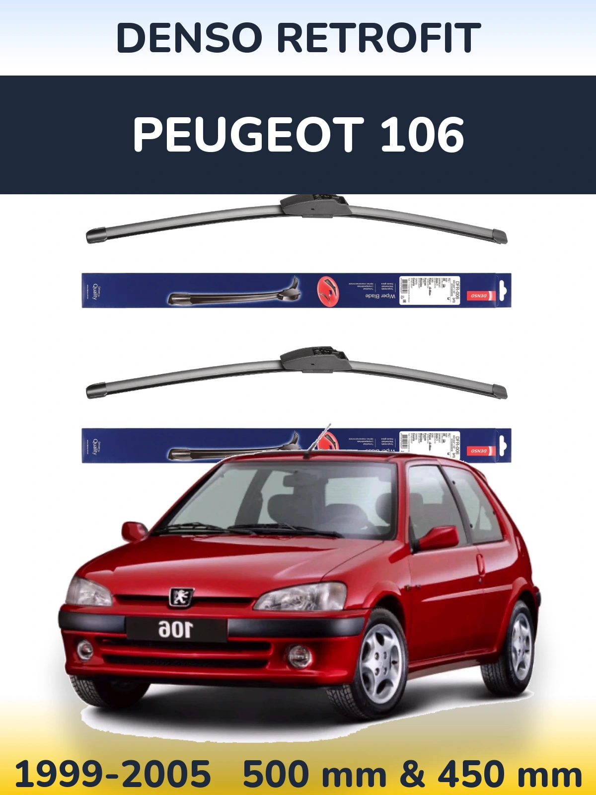 Torkarblad Denso Retrofit för Peugeot 106