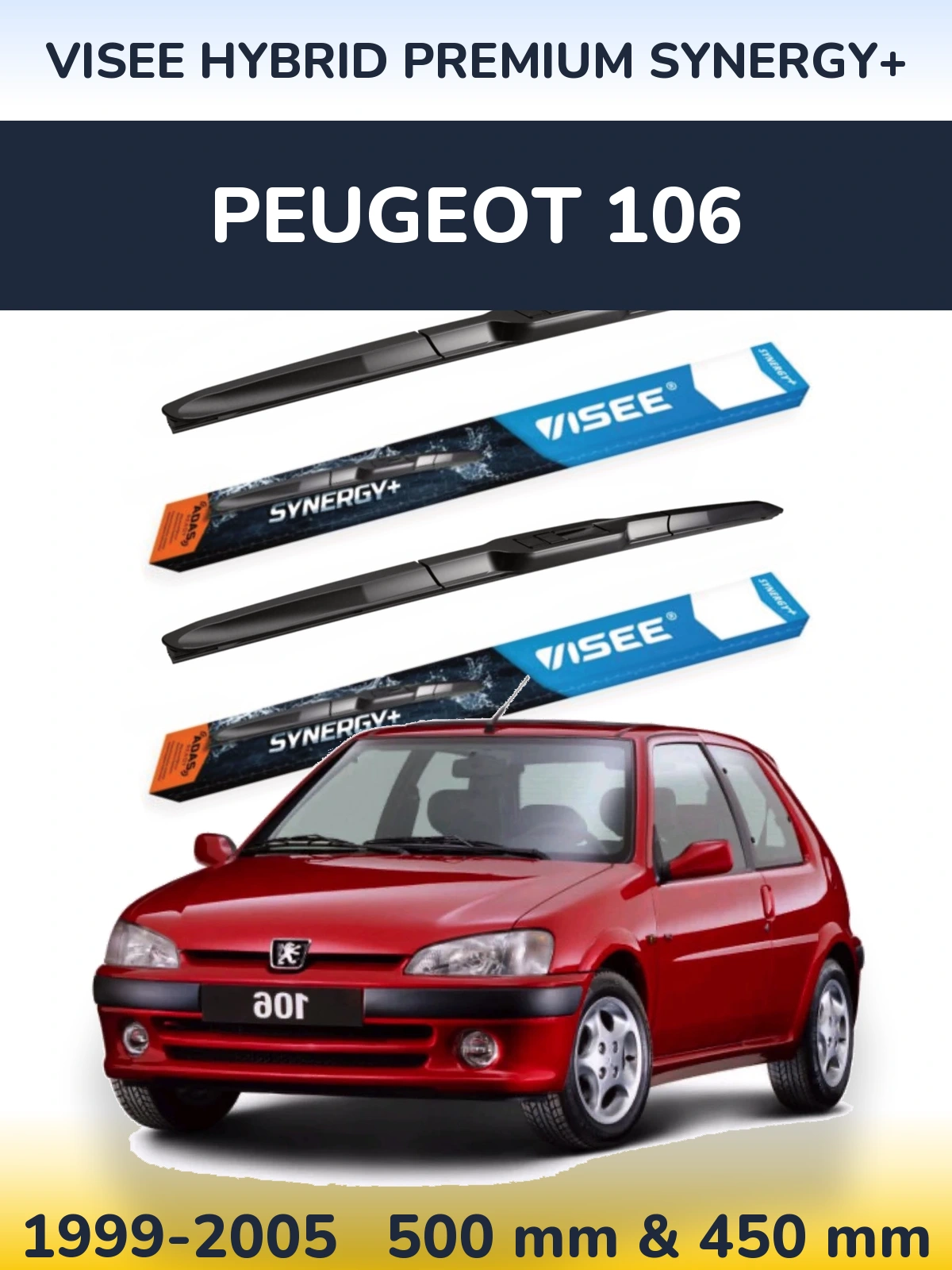 Torkarblad VISEE HYBRID PREMIUM SYNERGY+ för Peugeot 106