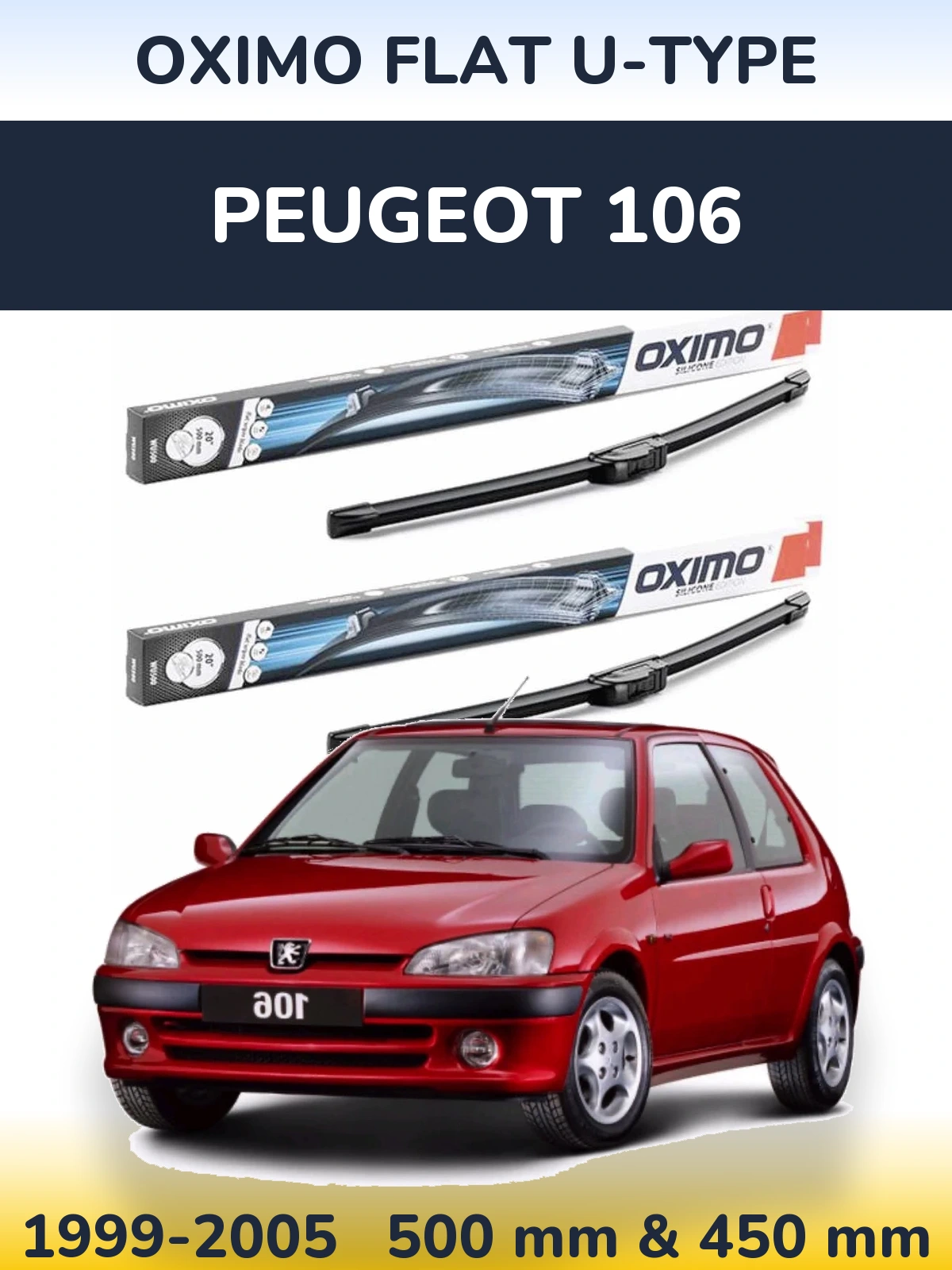 Torkarblad Oximo Flat U-type för Peugeot 106