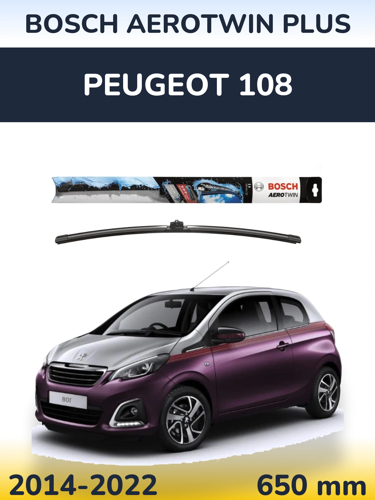 Torkarblad BOSCH AeroTwin Plus för Peugeot 108
