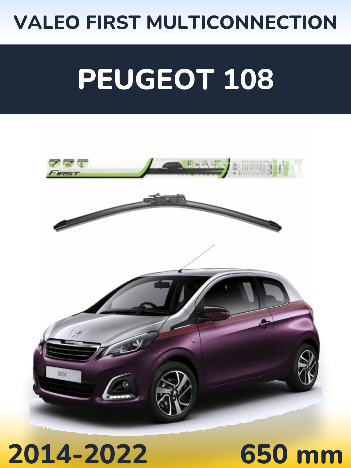 Torkarblad Valeo First MultiConnection för Peugeot 108