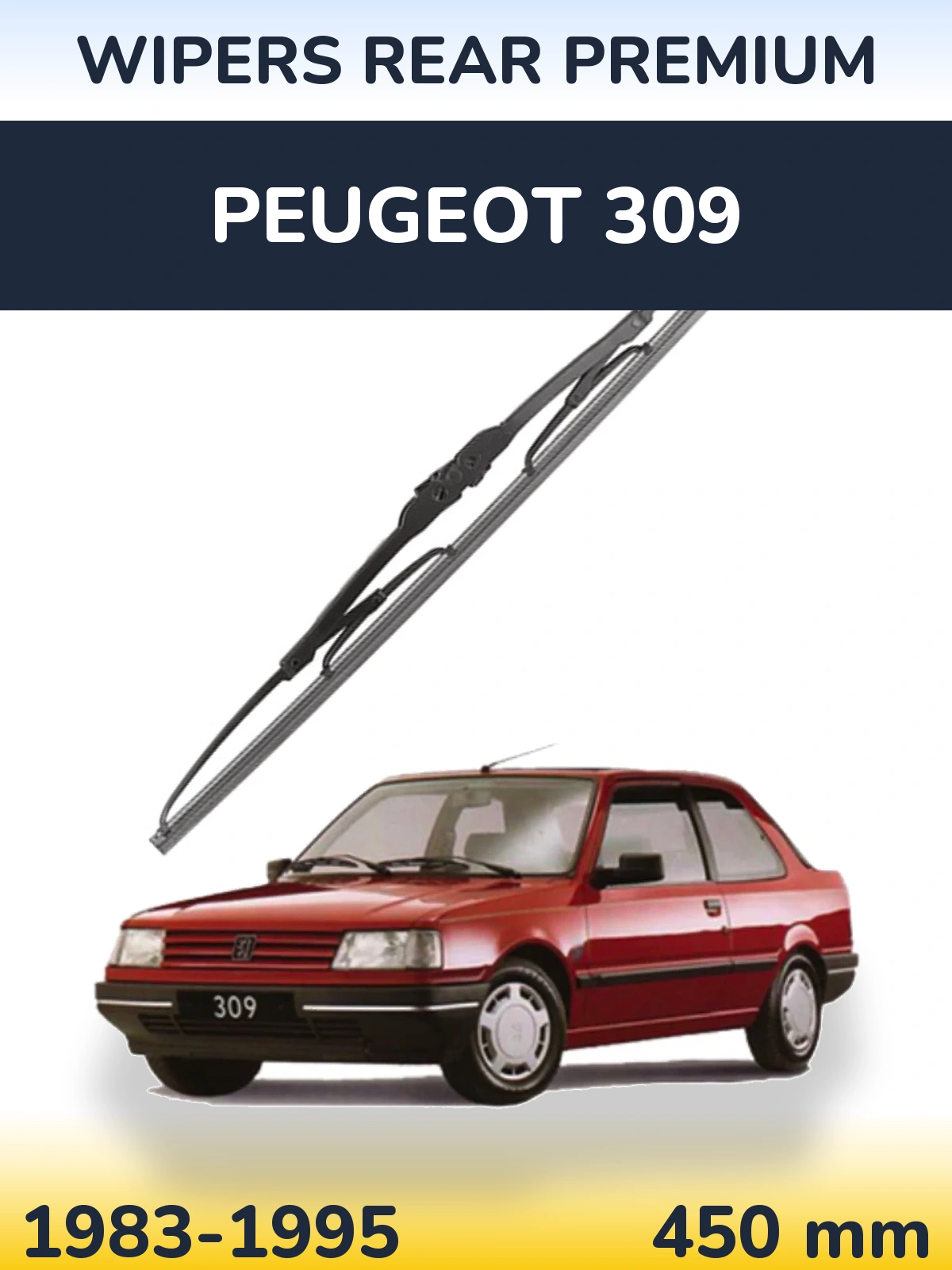 Задня щітка WIPERS REAR PREMIUM 450 мм для Peugeot 309 1983-1995