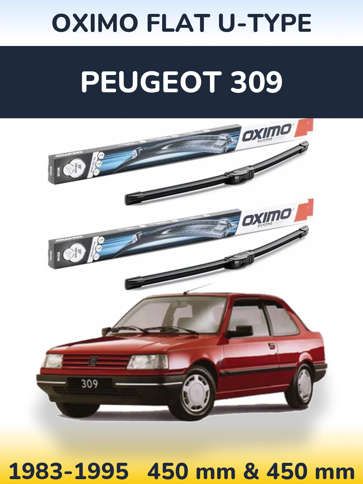 Torkarblad Oximo Flat U-type för Peugeot 309