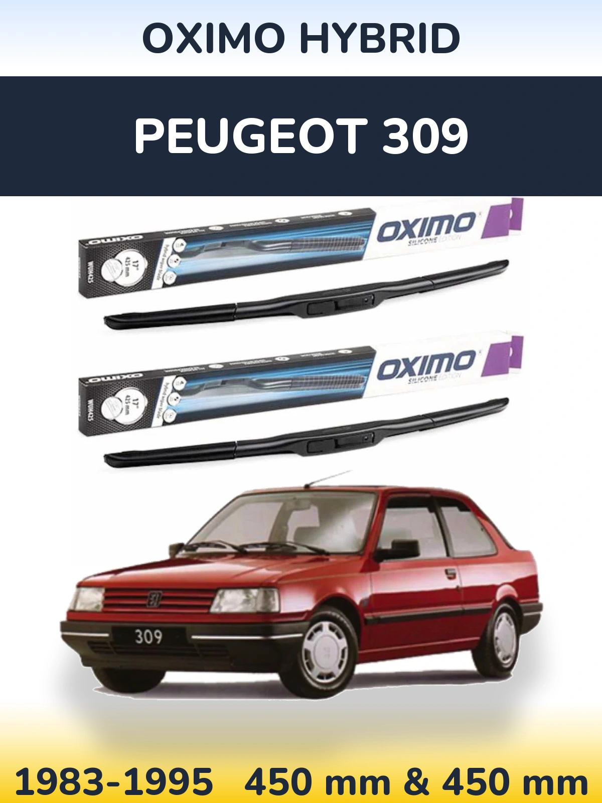 Torkarblad Oximo Hybrid för Peugeot 309