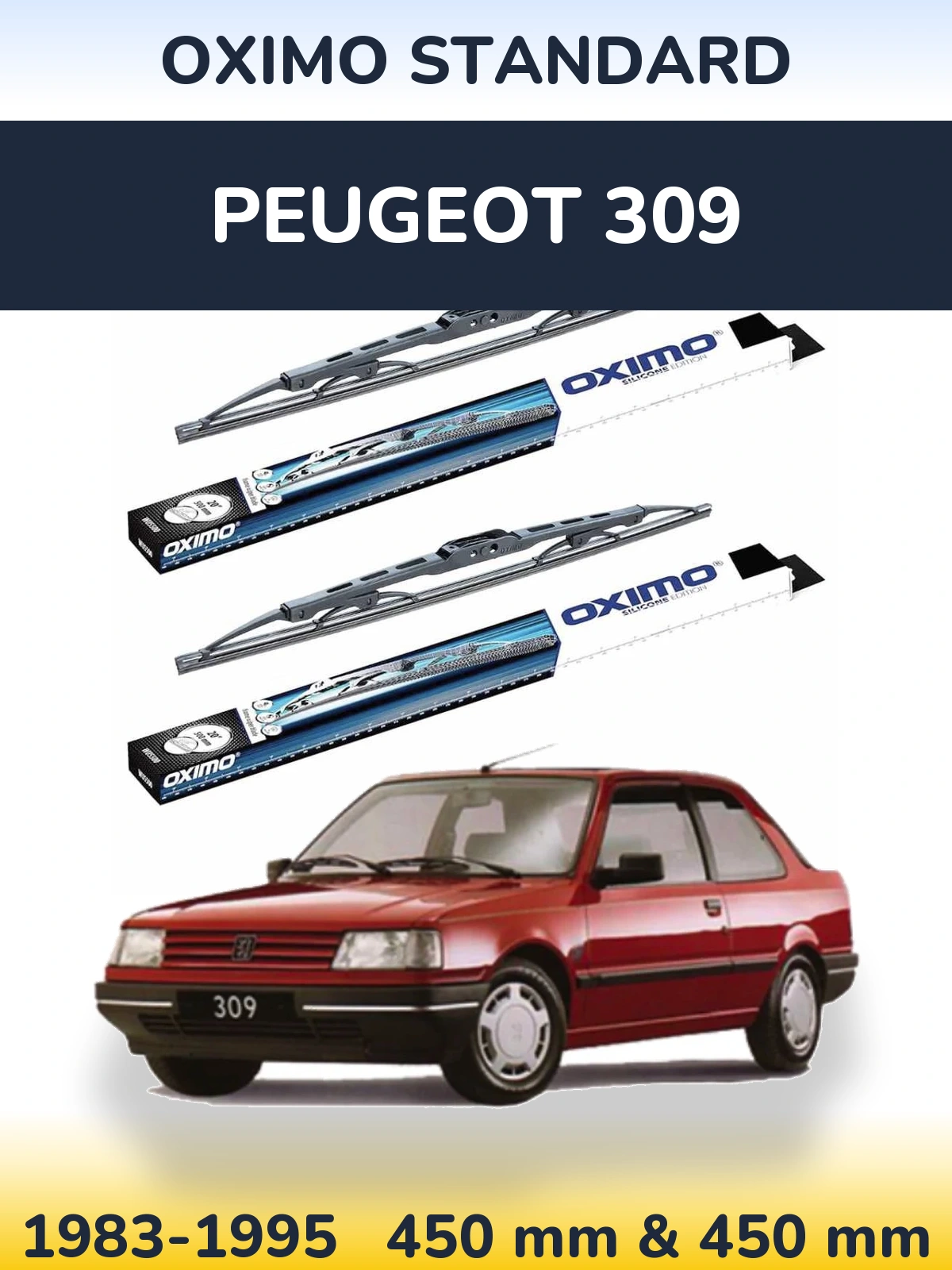 Torkarblad Oximo Standard för Peugeot 309