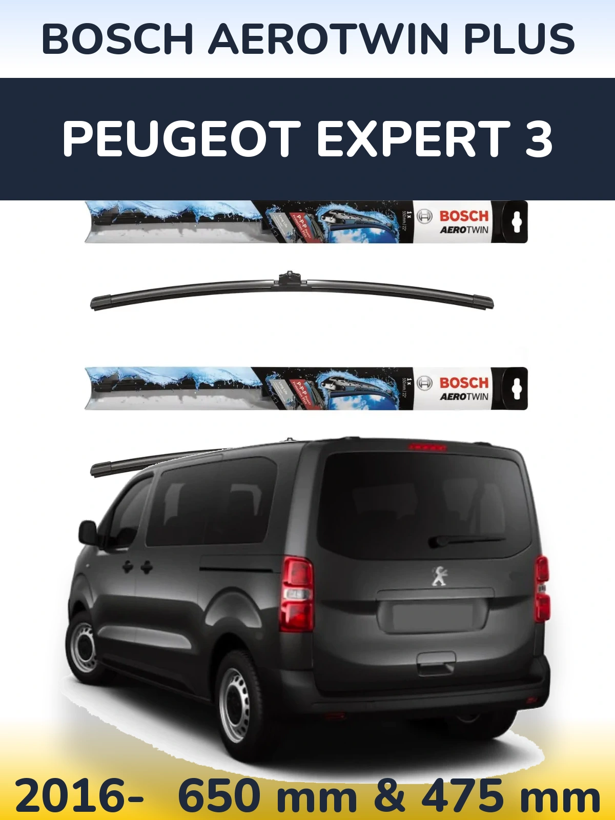 Torkarblad BOSCH AeroTwin Plus för Peugeot Expert 3