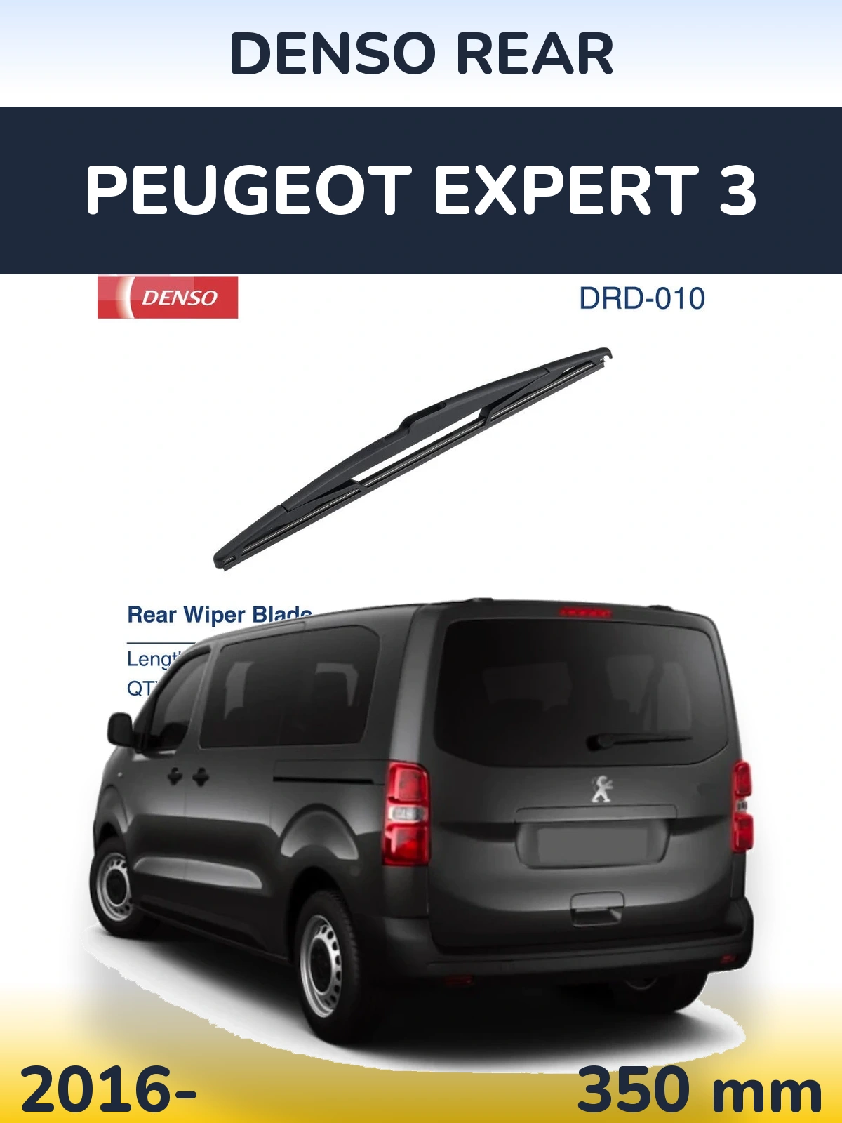 Rear wiper blade Denso Rear 350 mm for Peugeot Expert 3 2016-2026