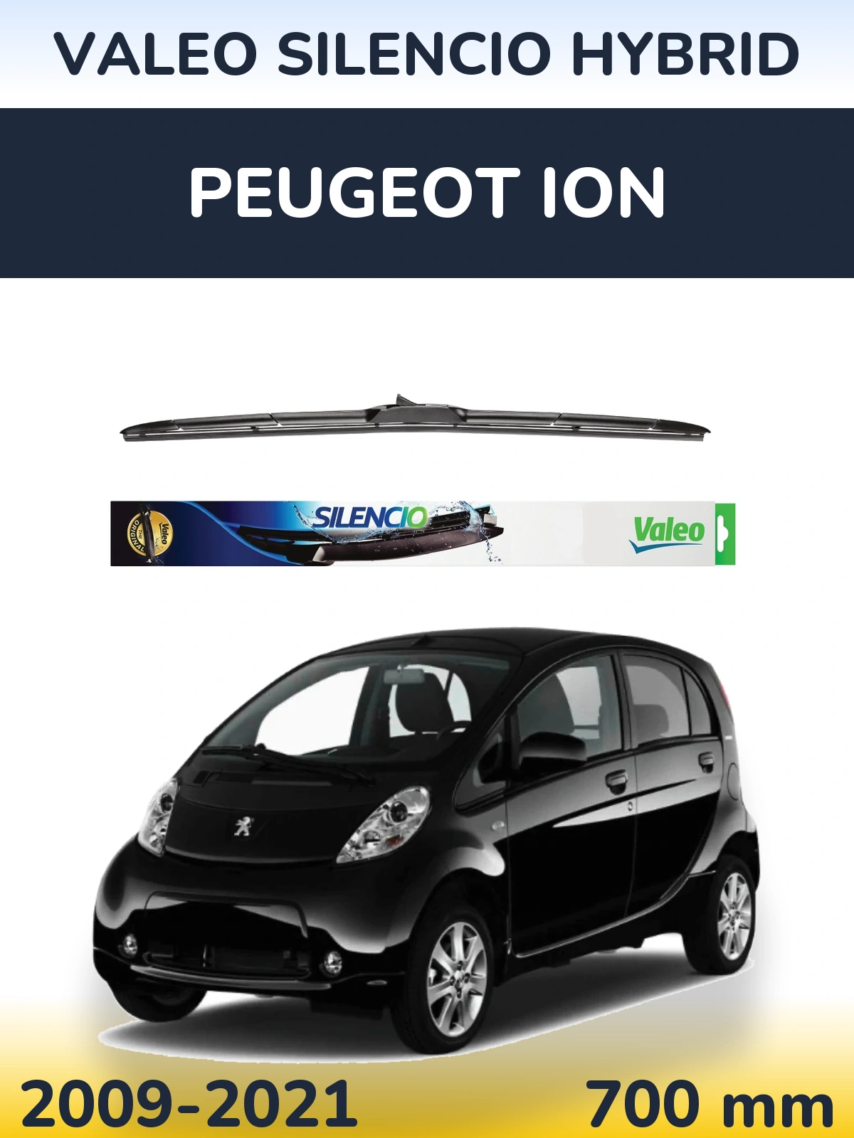 Передний дворник Valeo Silencio Hybrid 700 мм для Peugeot iOn 2009-2021