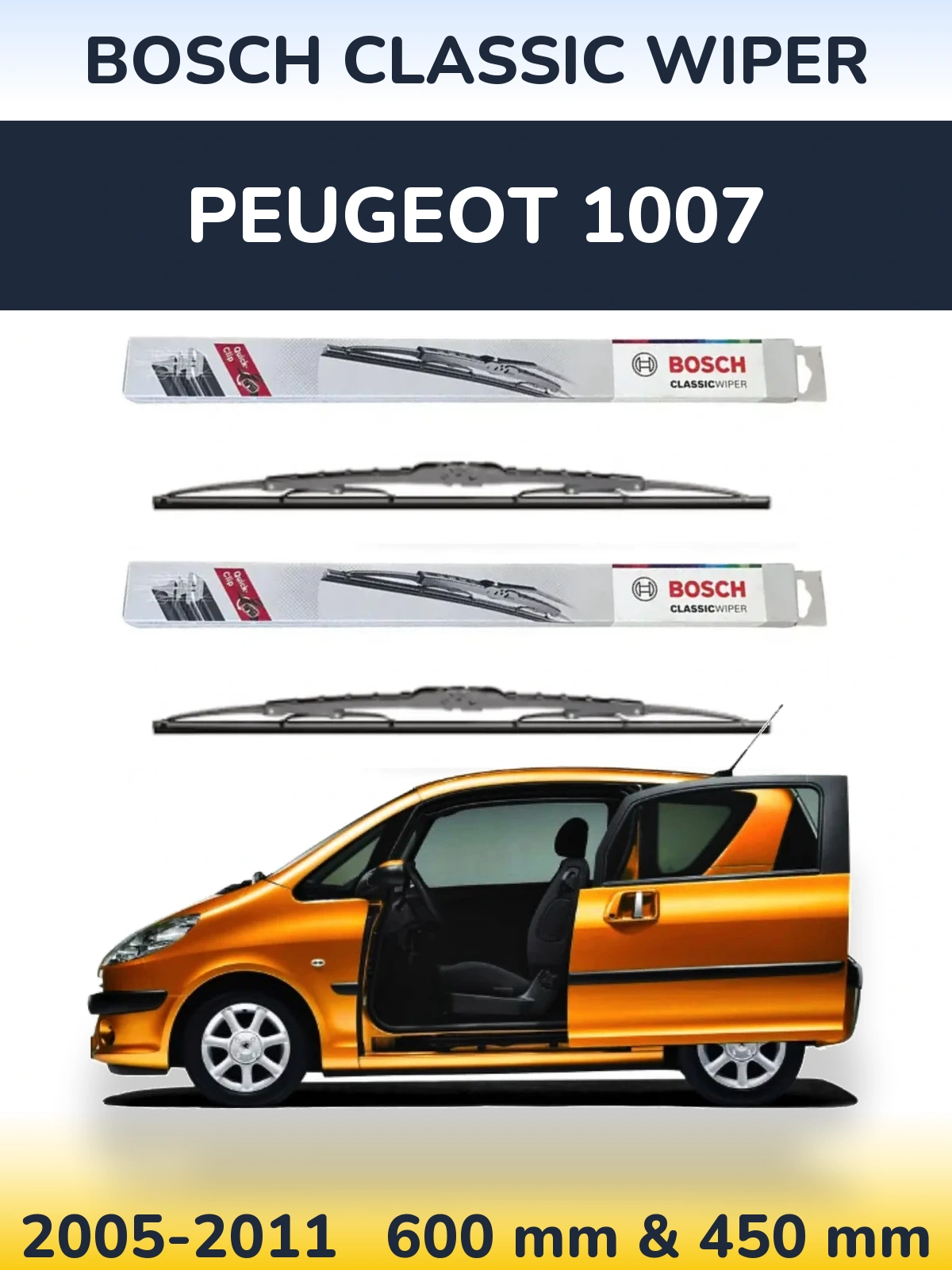Torkarblad BOSCH Classic Wiper för Peugeot 1007