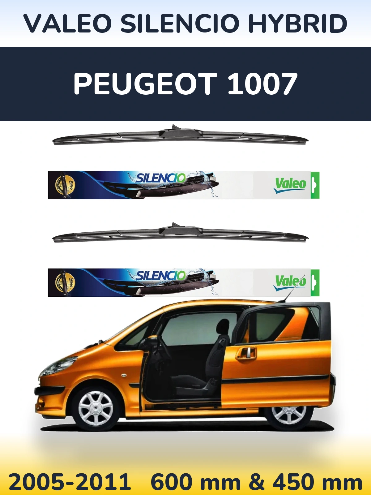 Torkarblad Valeo Silencio Hybrid för Peugeot 1007