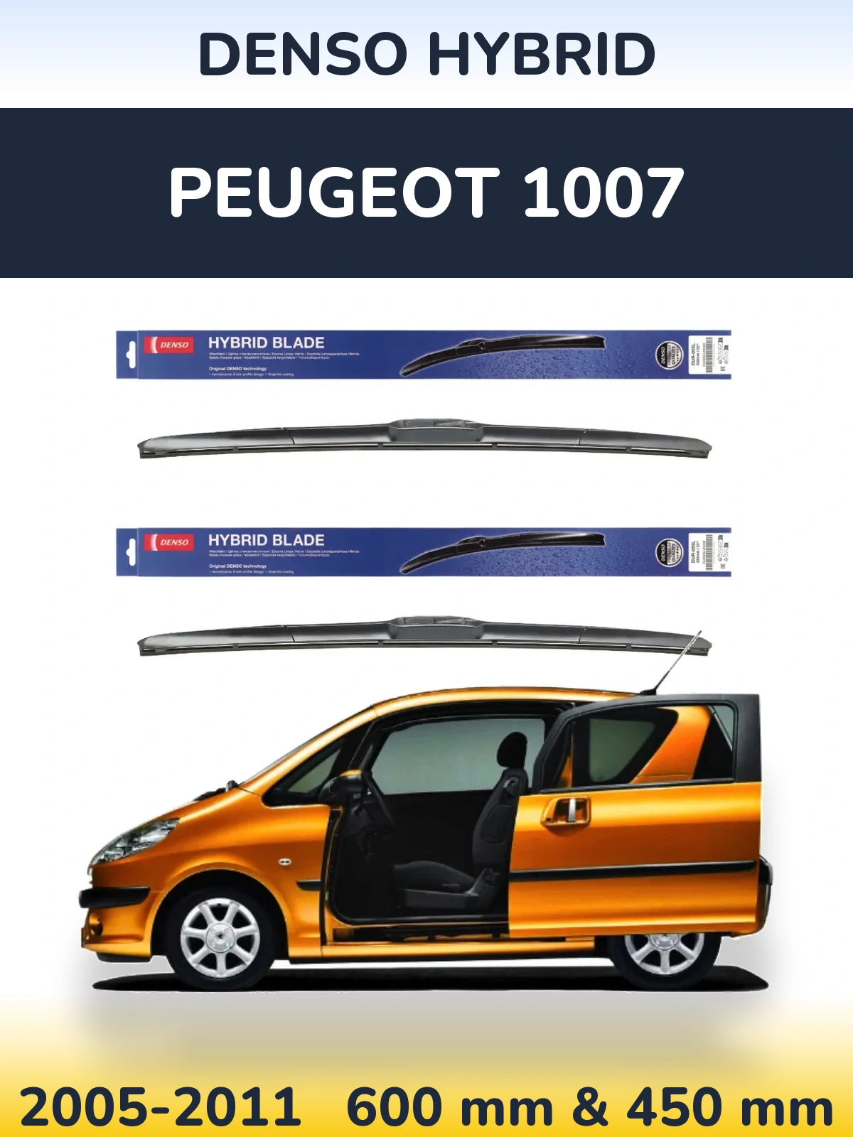 Torkarblad Denso Hybrid för Peugeot 1007