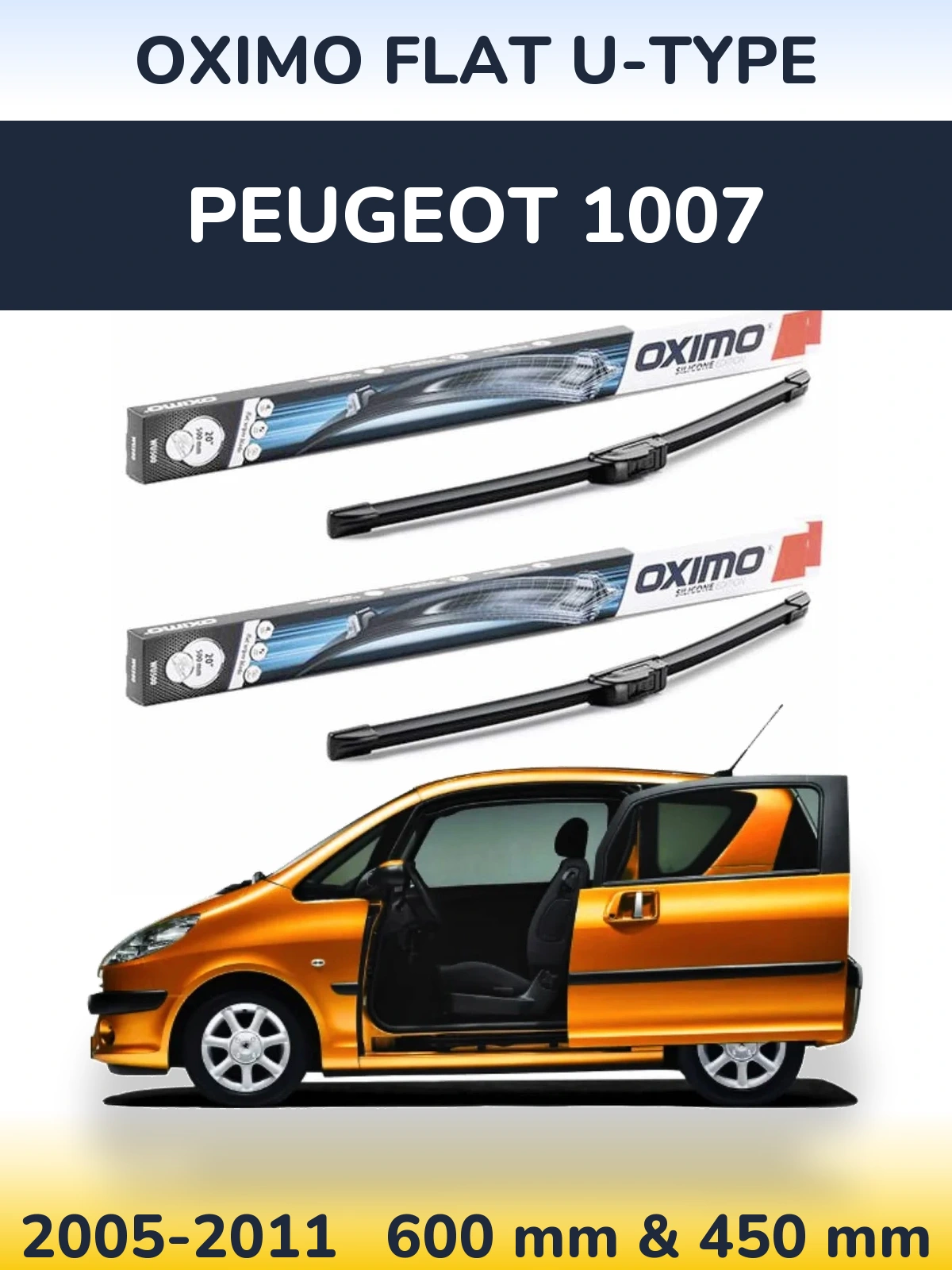 Torkarblad Oximo Flat U-type för Peugeot 1007