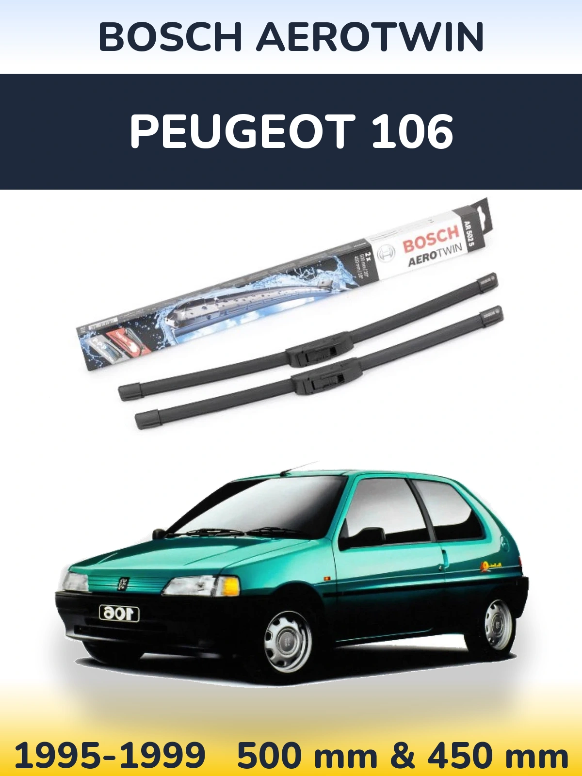 Torkarblad BOSCH AeroTwin för Peugeot 106