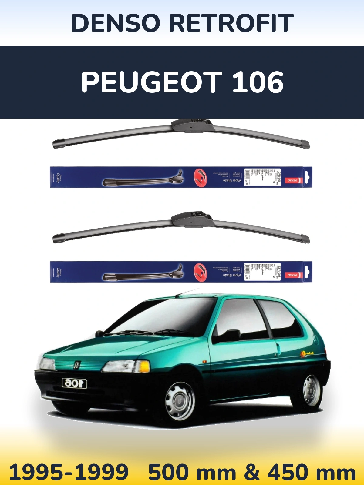 Torkarblad Denso Retrofit för Peugeot 106
