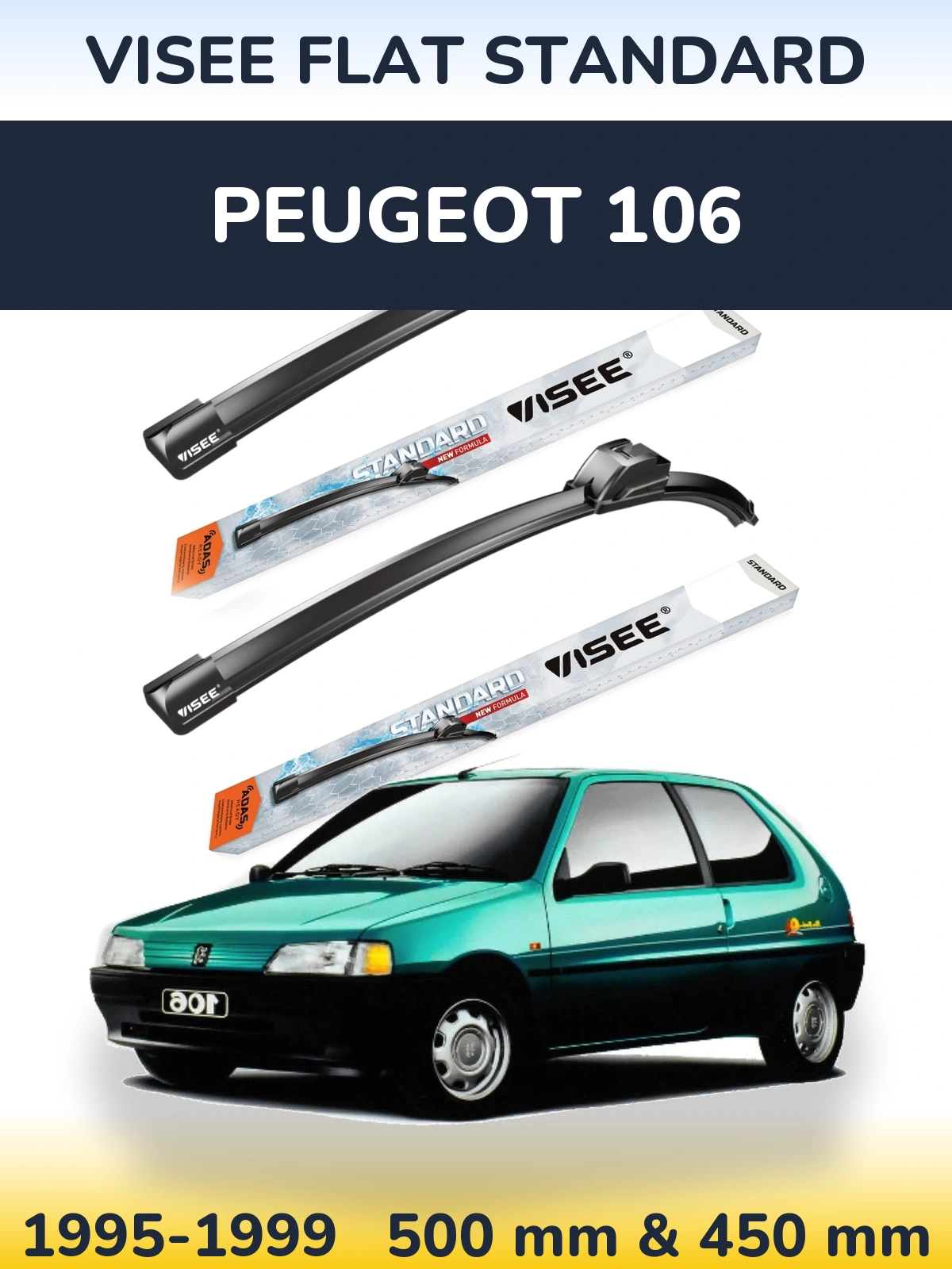 Torkarblad VISEE FLAT STANDARD för Peugeot 106