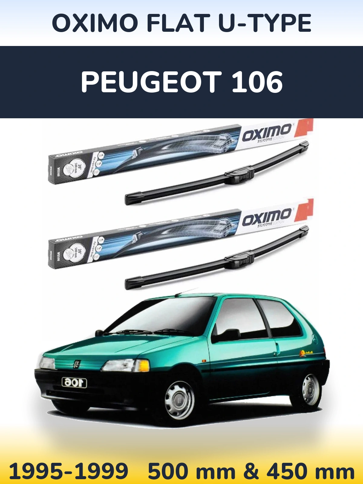 Torkarblad Oximo Flat U-type för Peugeot 106