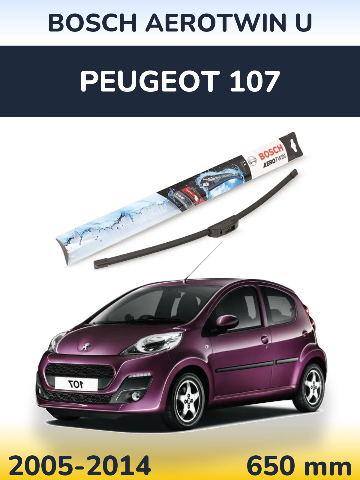 Torkarblad BOSCH AeroTwin U för Peugeot 107