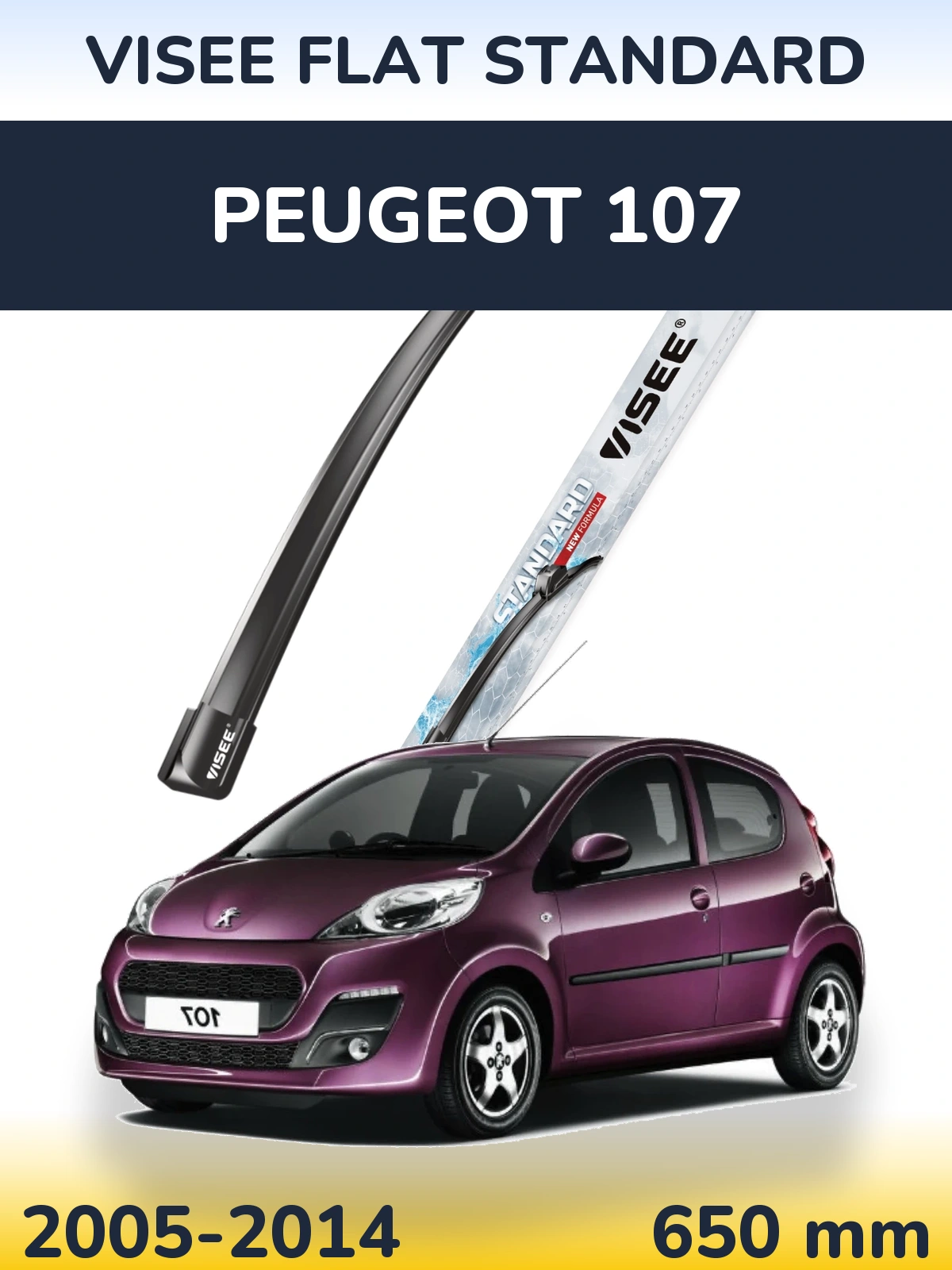 Torkarblad VISEE FLAT STANDARD för Peugeot 107