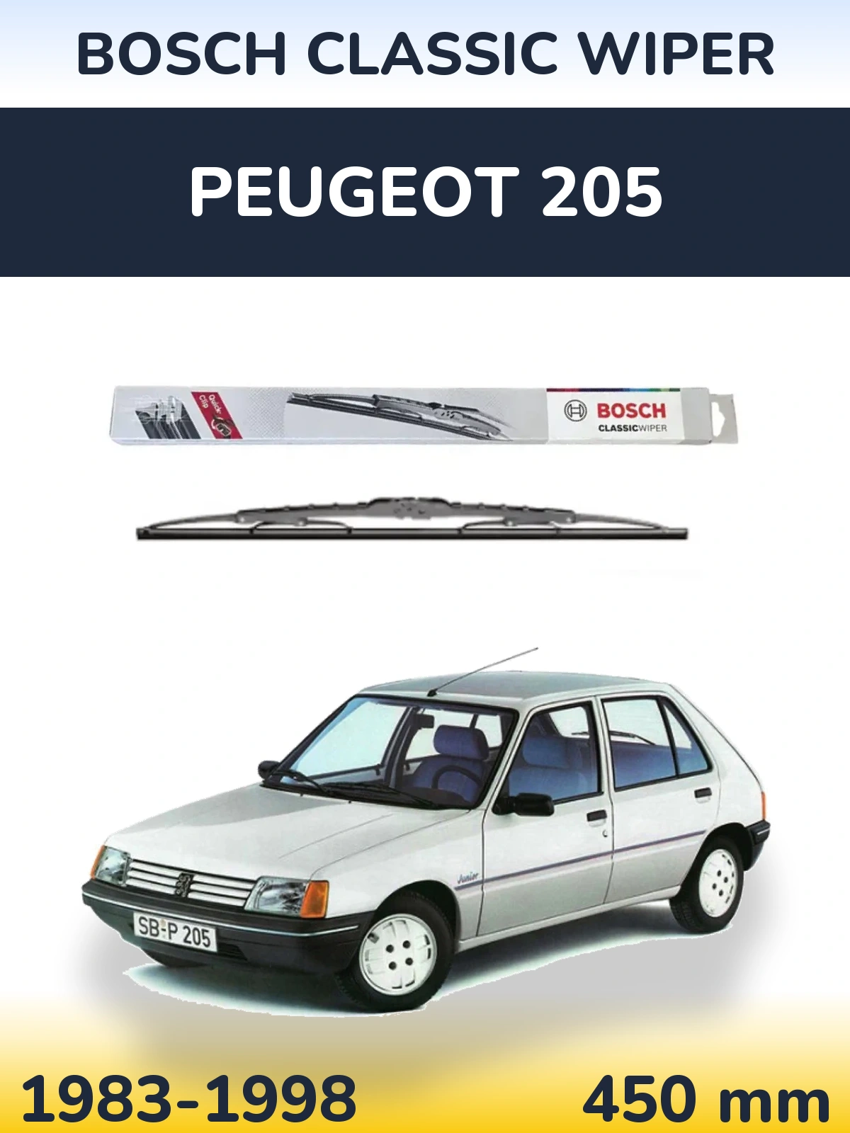 Torkarblad BOSCH Classic Wiper för Peugeot 205