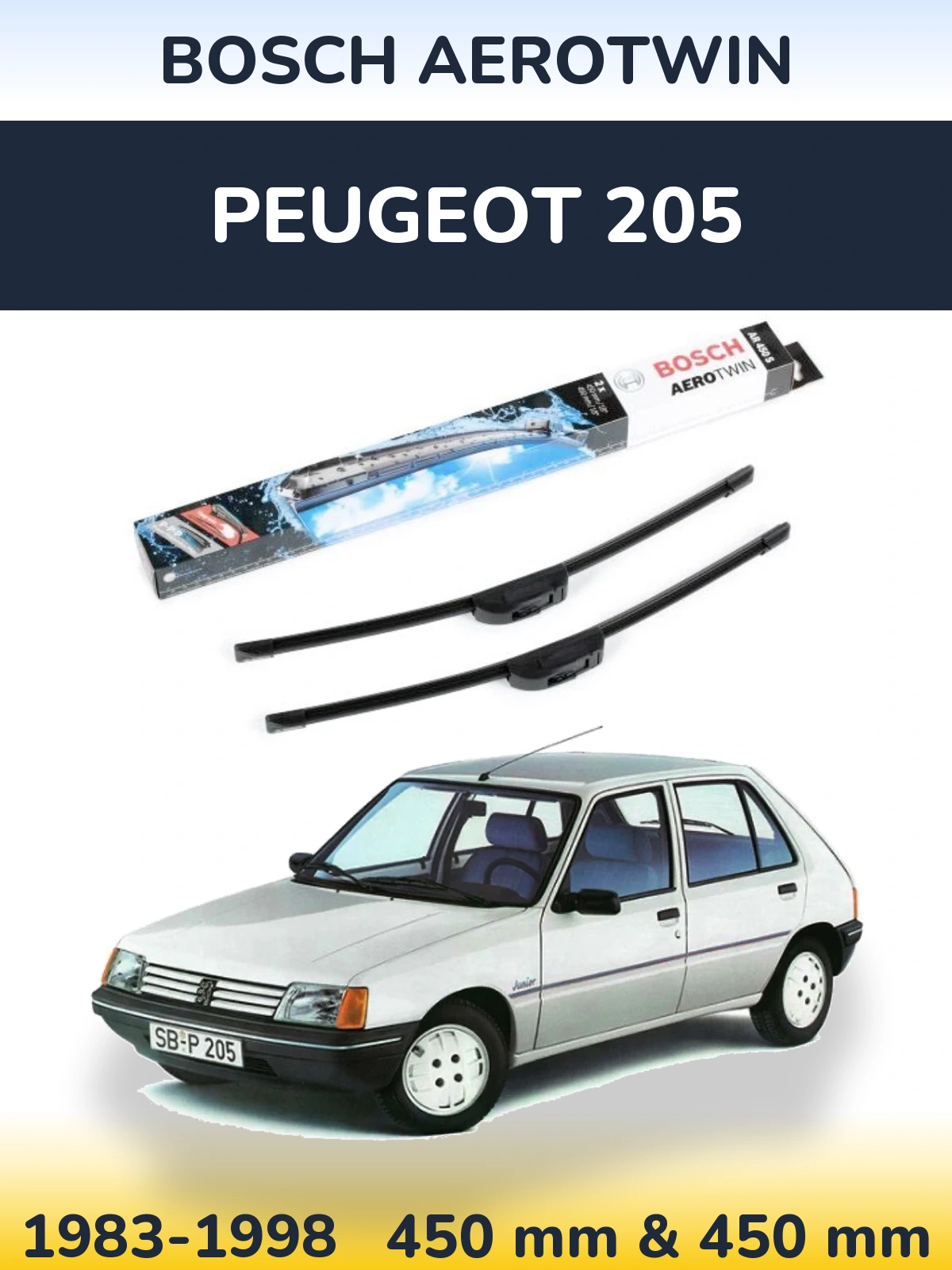 Torkarblad BOSCH AeroTwin för Peugeot 205