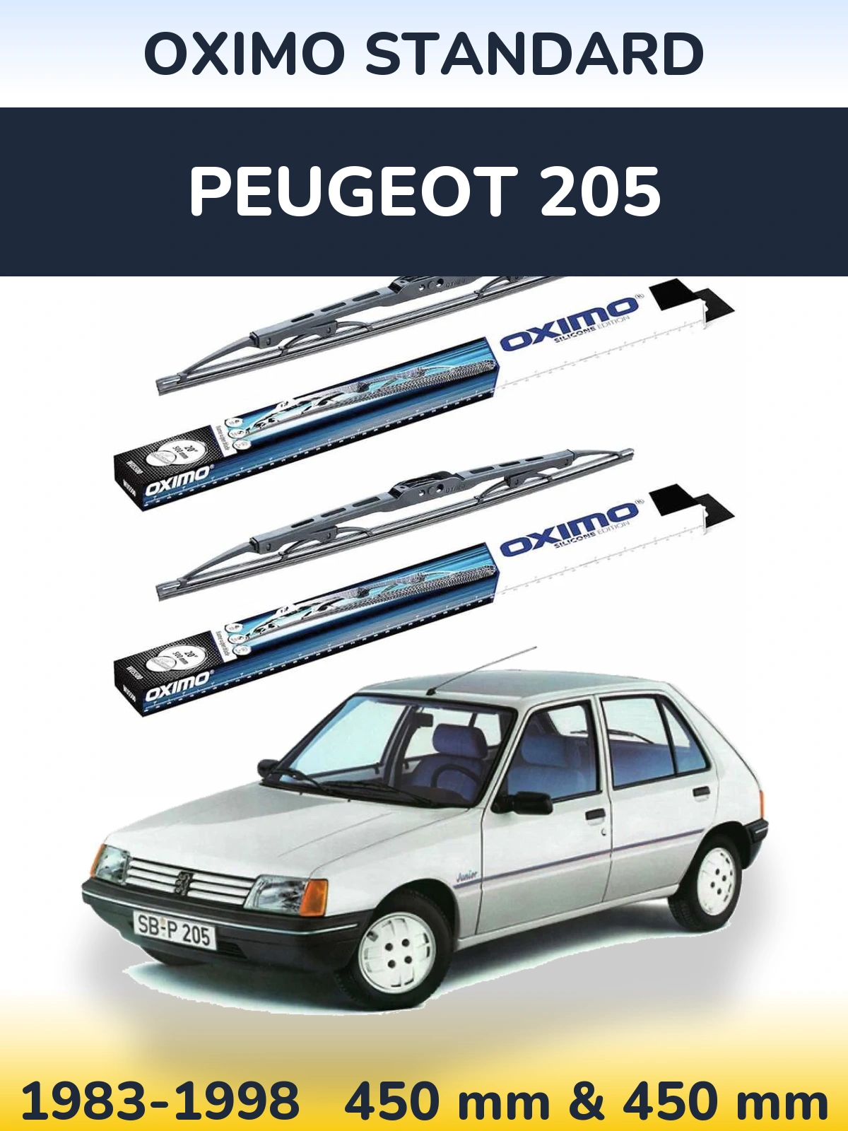 Torkarblad Oximo Standard för Peugeot 205